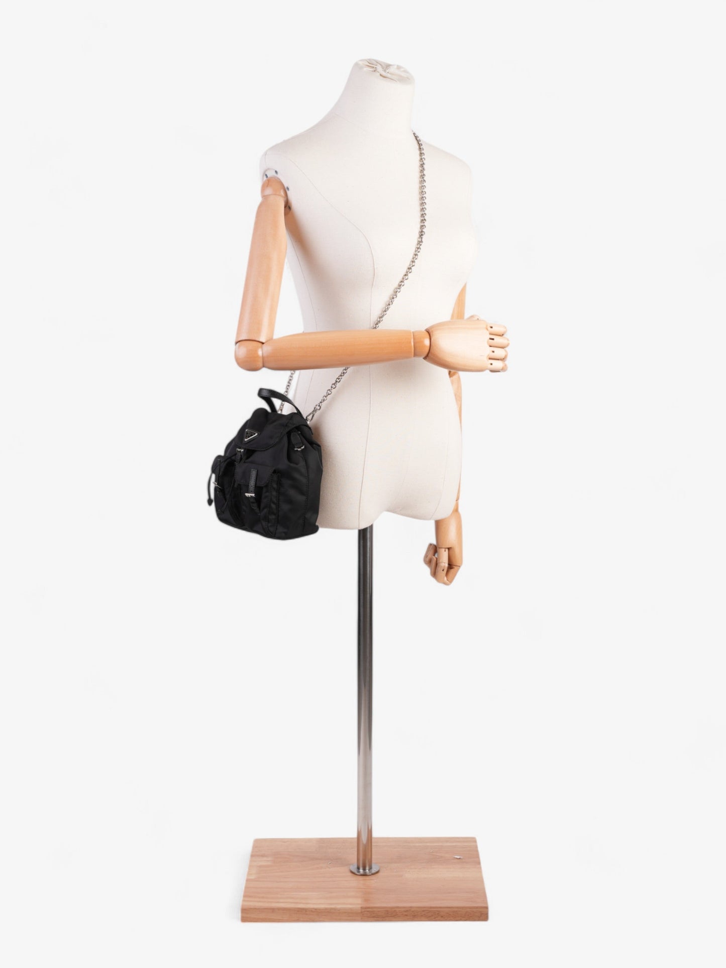 Prada Vela Backpack Nylon Black Mini Crossbody Bag