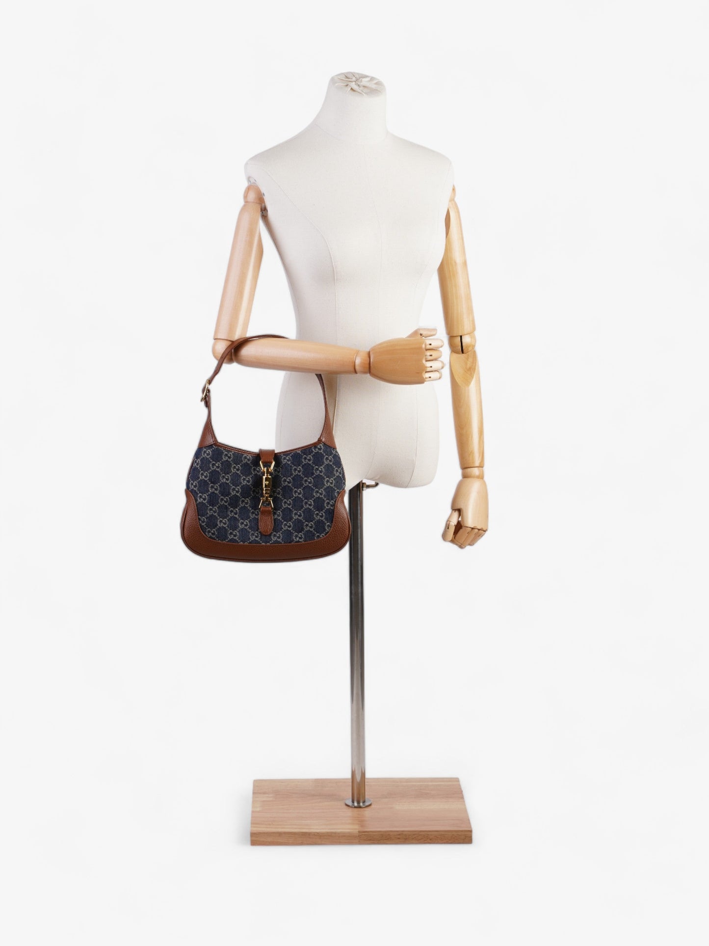Gucci Jackie Small Crossbody Bag Denim Brown