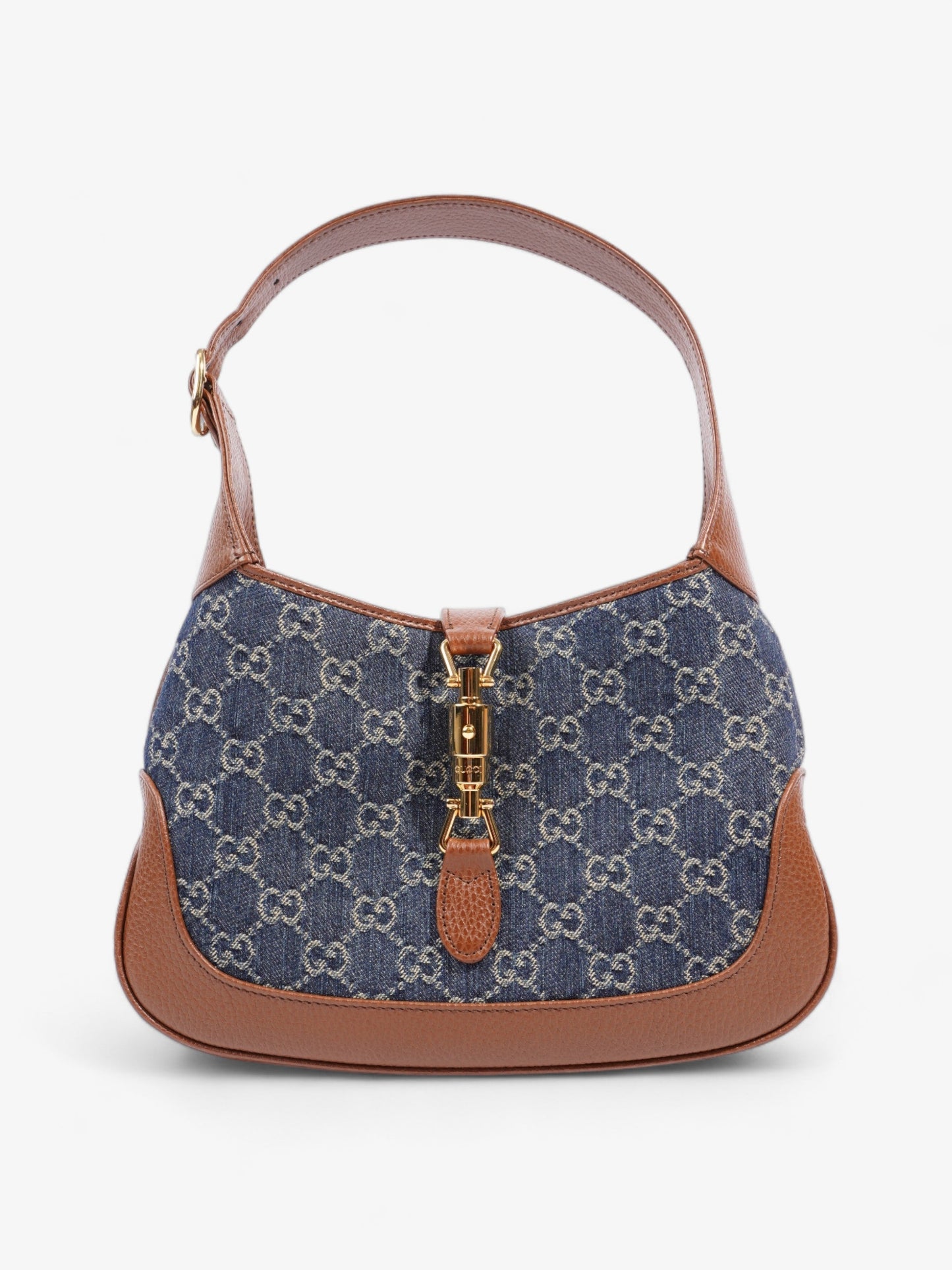 Gucci Jackie Small Crossbody Bag Denim Brown