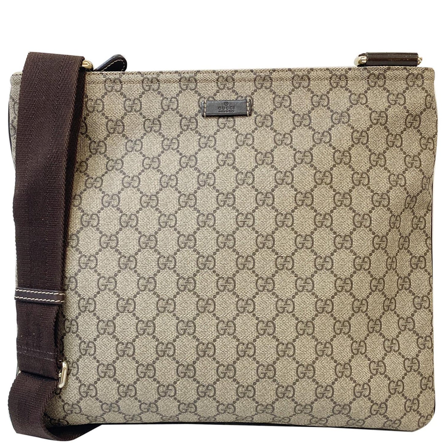 Gucci Supreme Messenger Shoulder Bag Canvas Beige