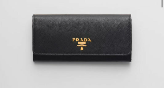 Prada Handbag wallet in Leather Saffiano Black