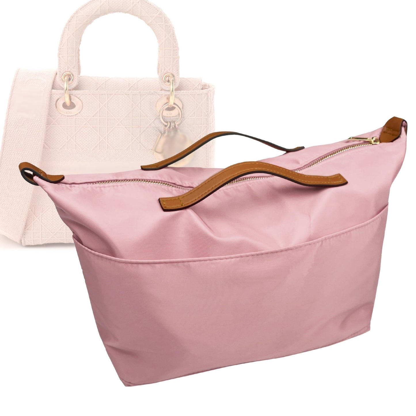 Dior Handbag Organizer for Lady D-Lite Bag, Bag Insert Nylon Medium Zip