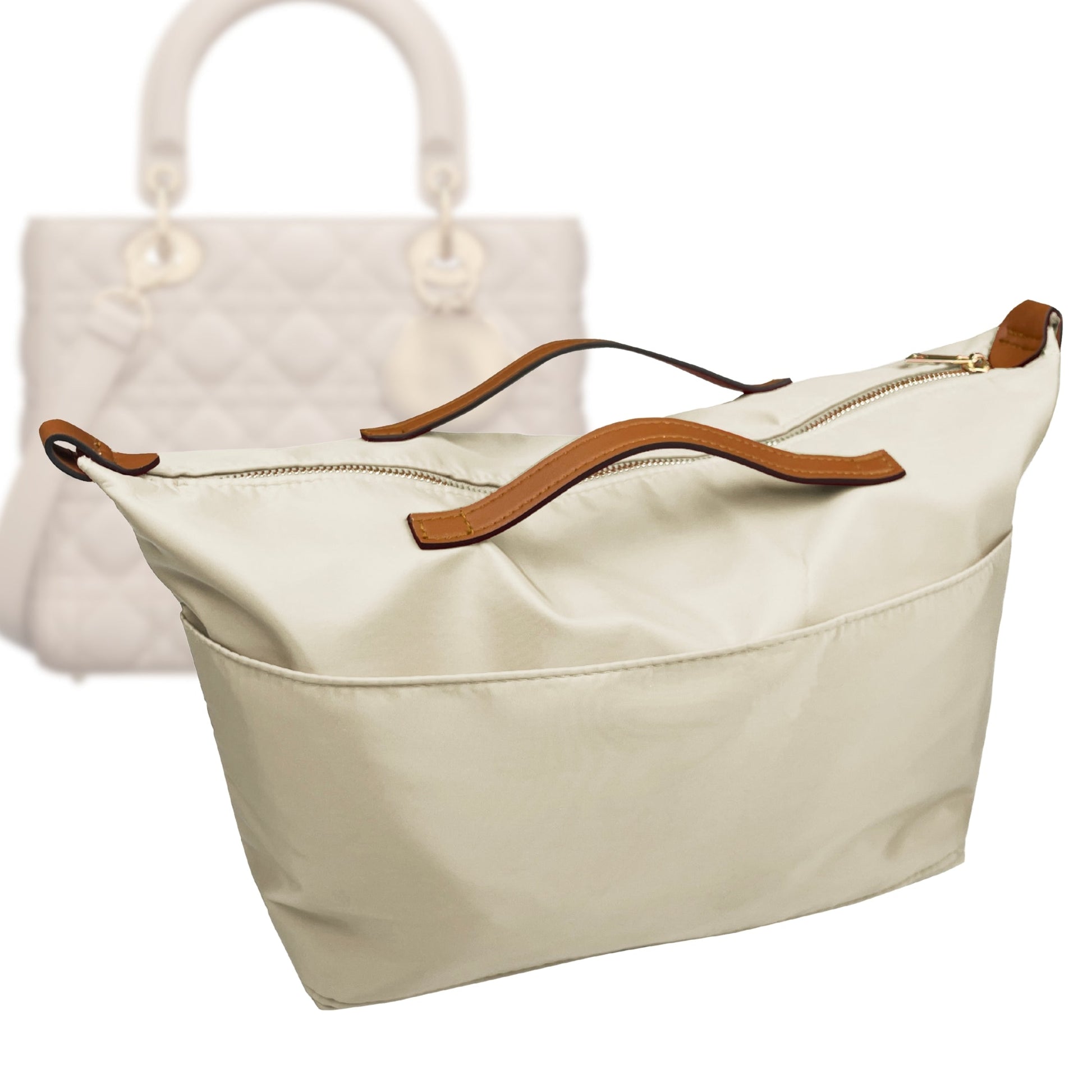 Dior Handbag Organizer for Lady , Bag Insert , Nylon Large Zip