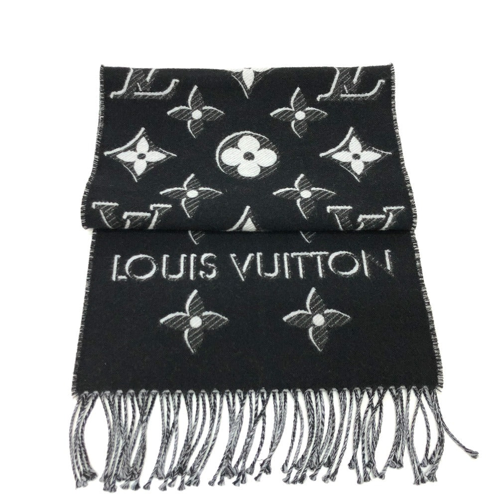 Louis Vuitton Scarf M78159 Silk Echarpe essential Wool Black