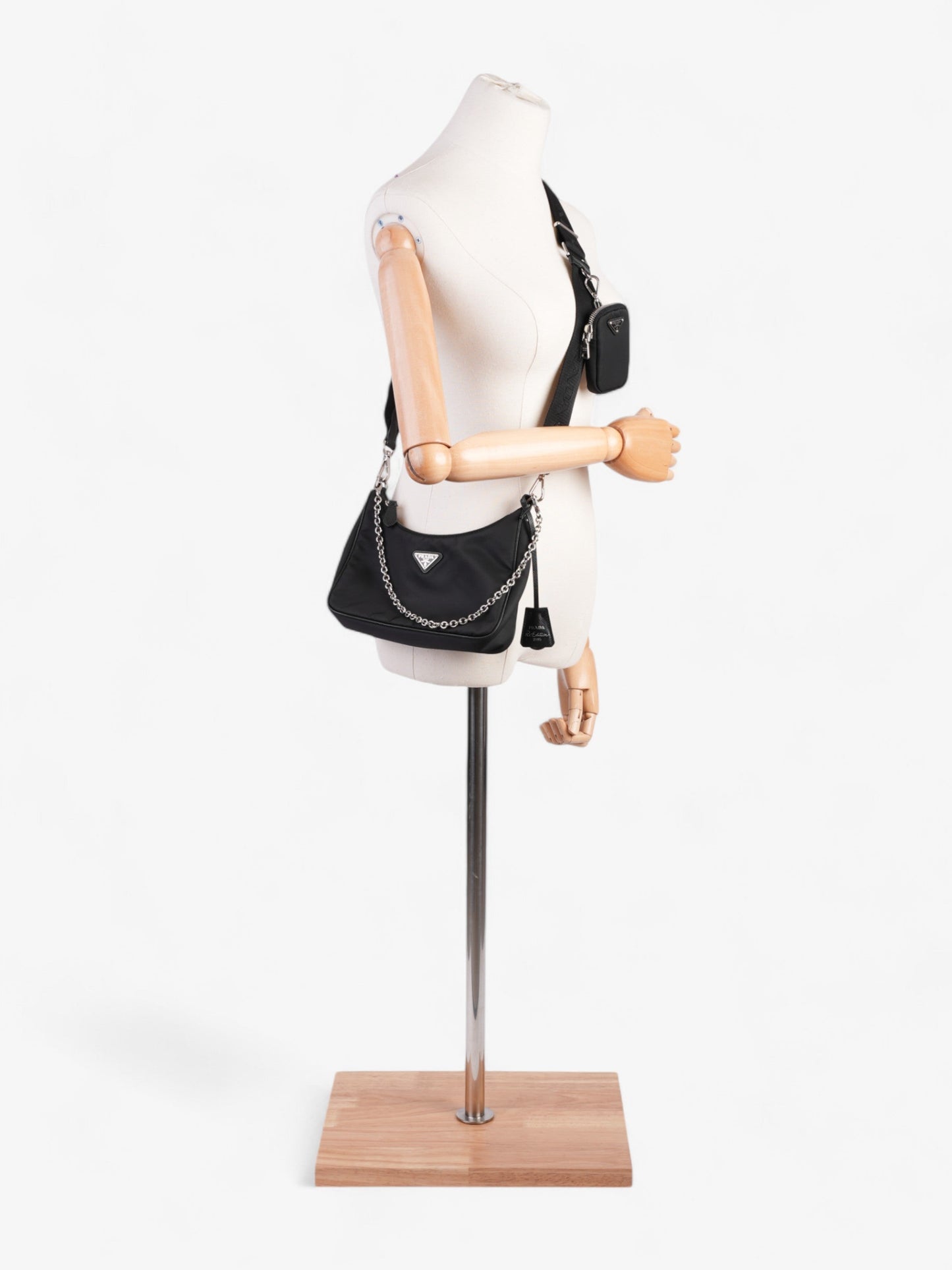 Prada Re Edition Crossbody Bag Nylon Black Black Nylon 4