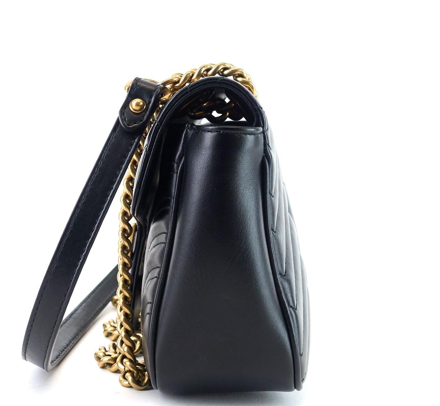 Gucci Marmont Chevron Bag Leather Matelasse Crossbody Bag
