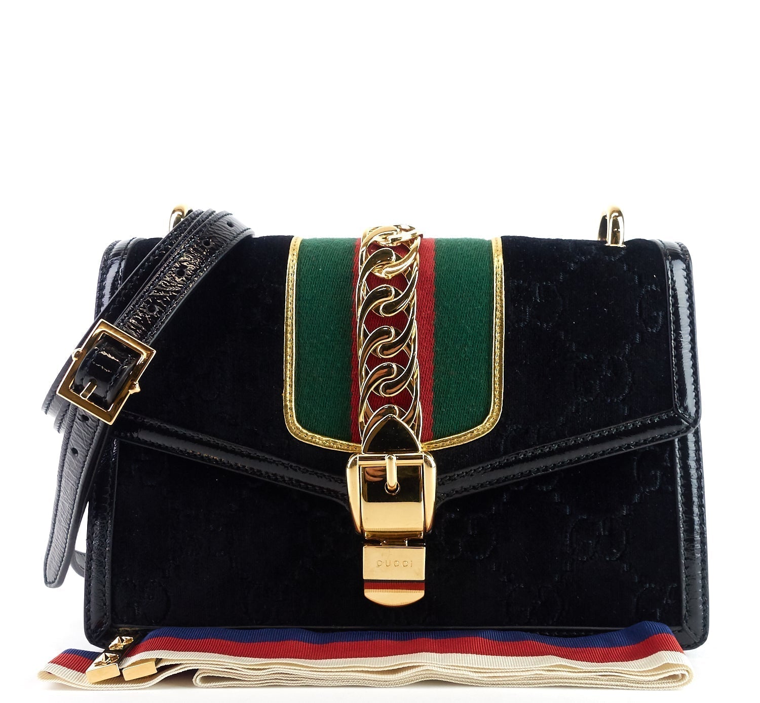 Gucci Sylvie Velvet Bag Monogram Small Shoulder Bag Gucci Oc1081