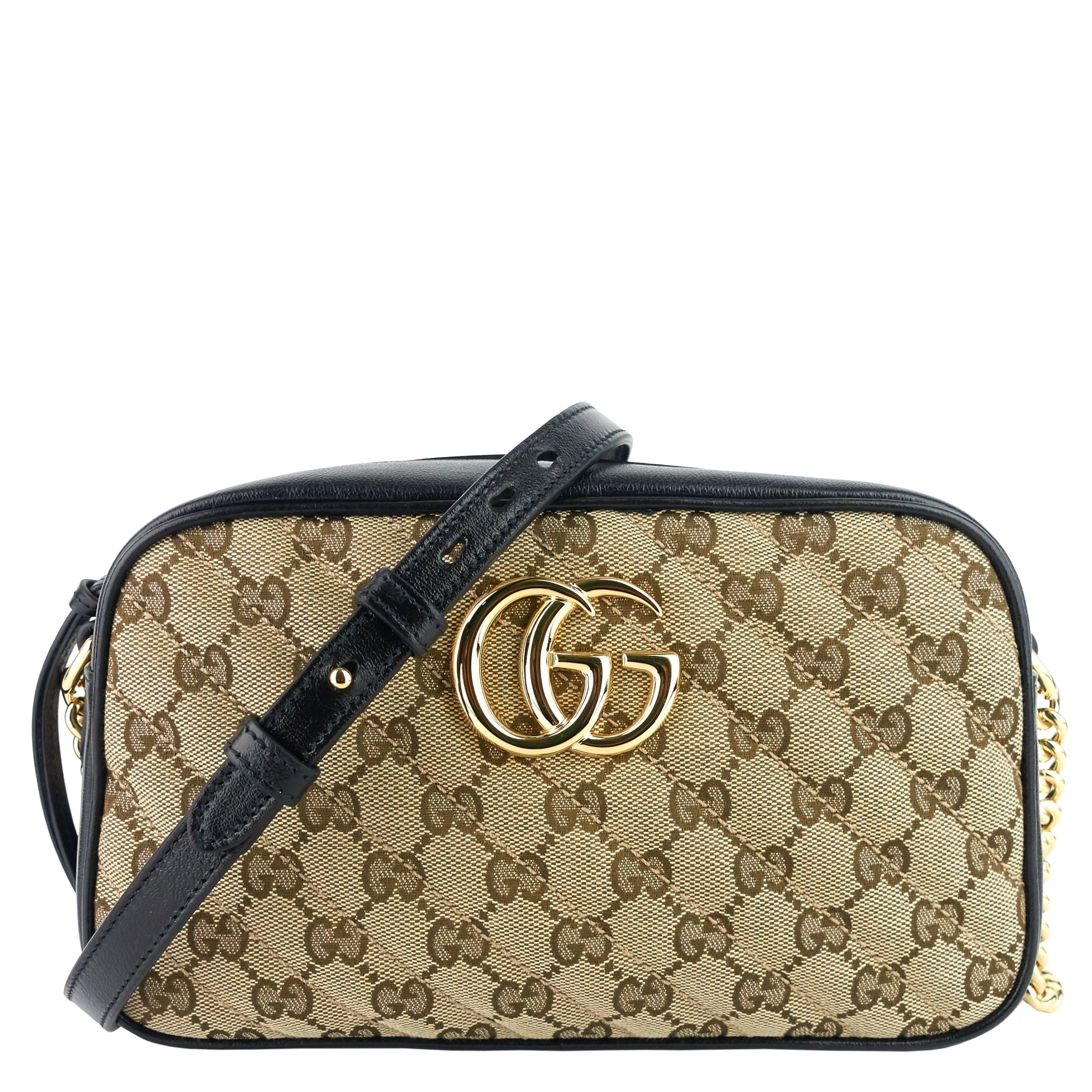 Gucci Marmont Chain Shoulder Bag Canvas Monogram Crossbody Bag