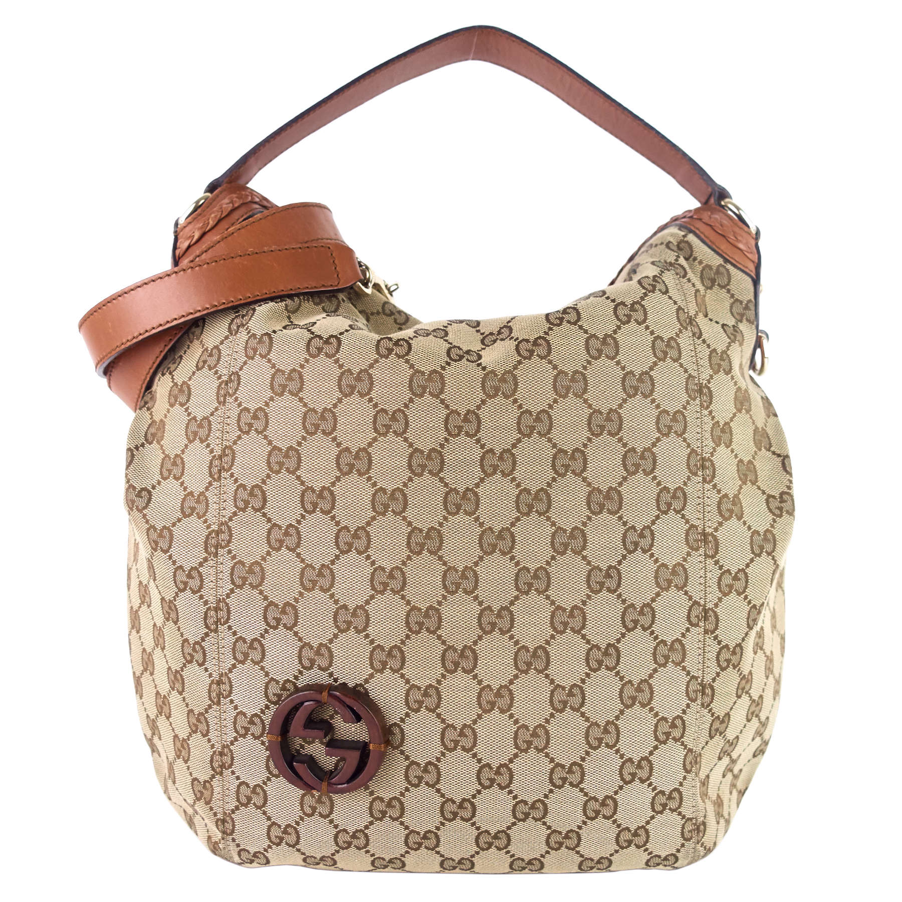 Gucci Brick Lane Hobo Bag Canvas Monogram Travel Bag