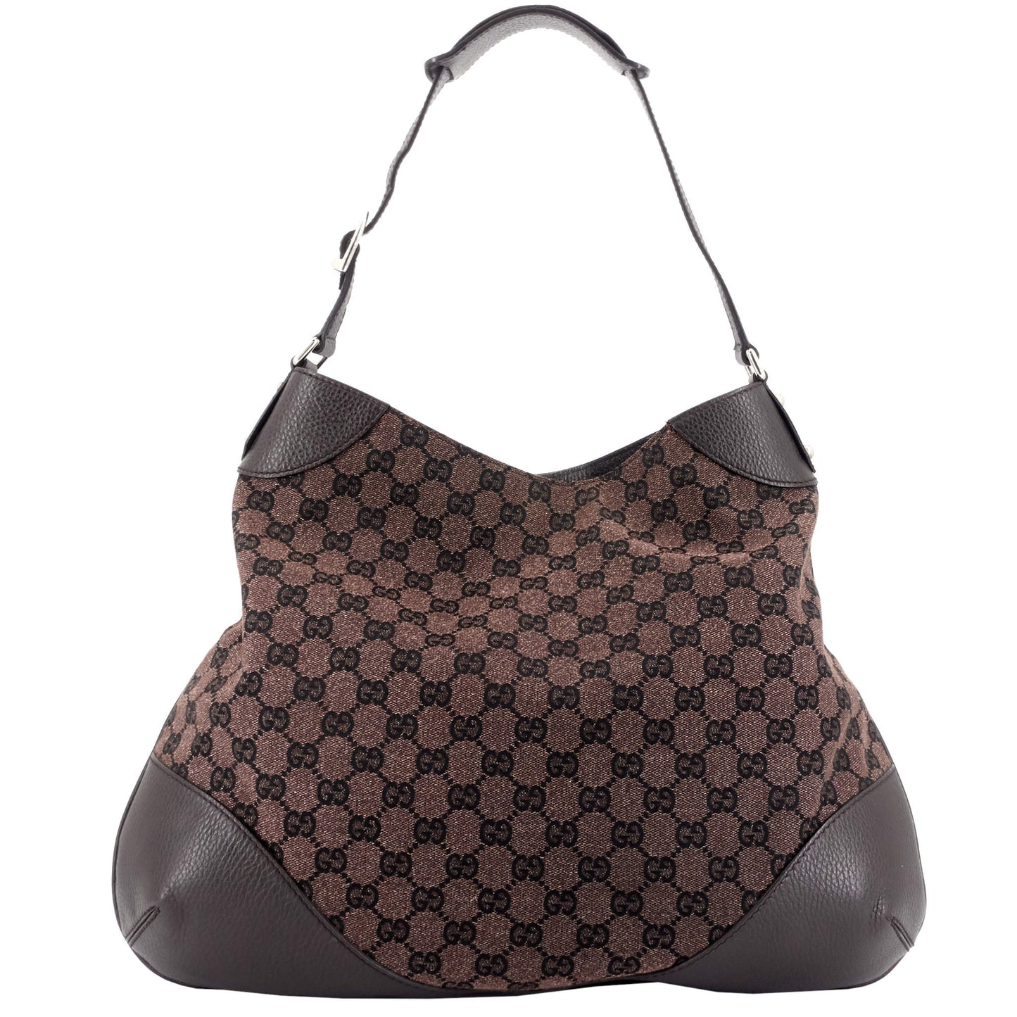 Gucci Hobo Bag Canvas Brown Travel Bag