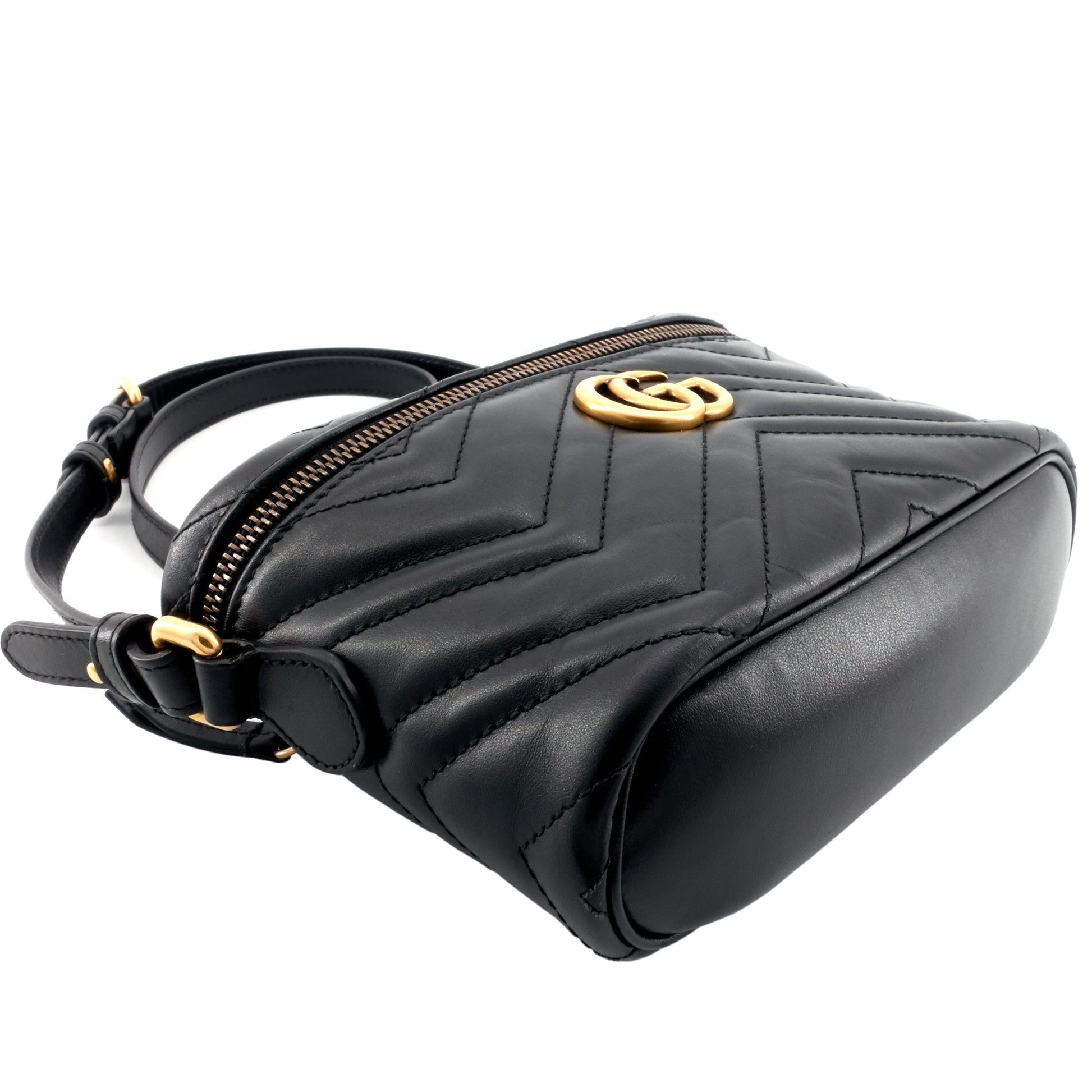 Gucci Marmont Vanity Crossbody Bag Leather Mini