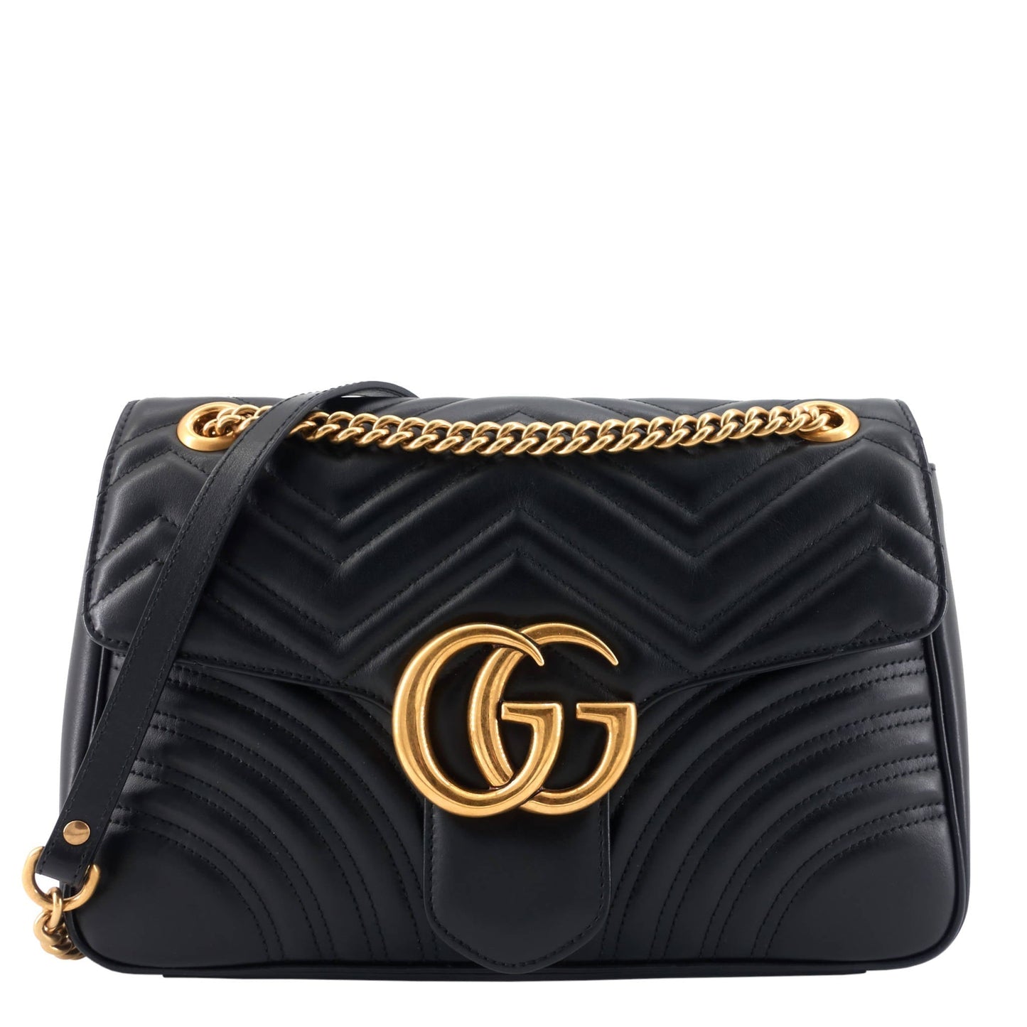 Gucci Marmont Matelass Shoulder Bag Leather Medium Crossbody Bag