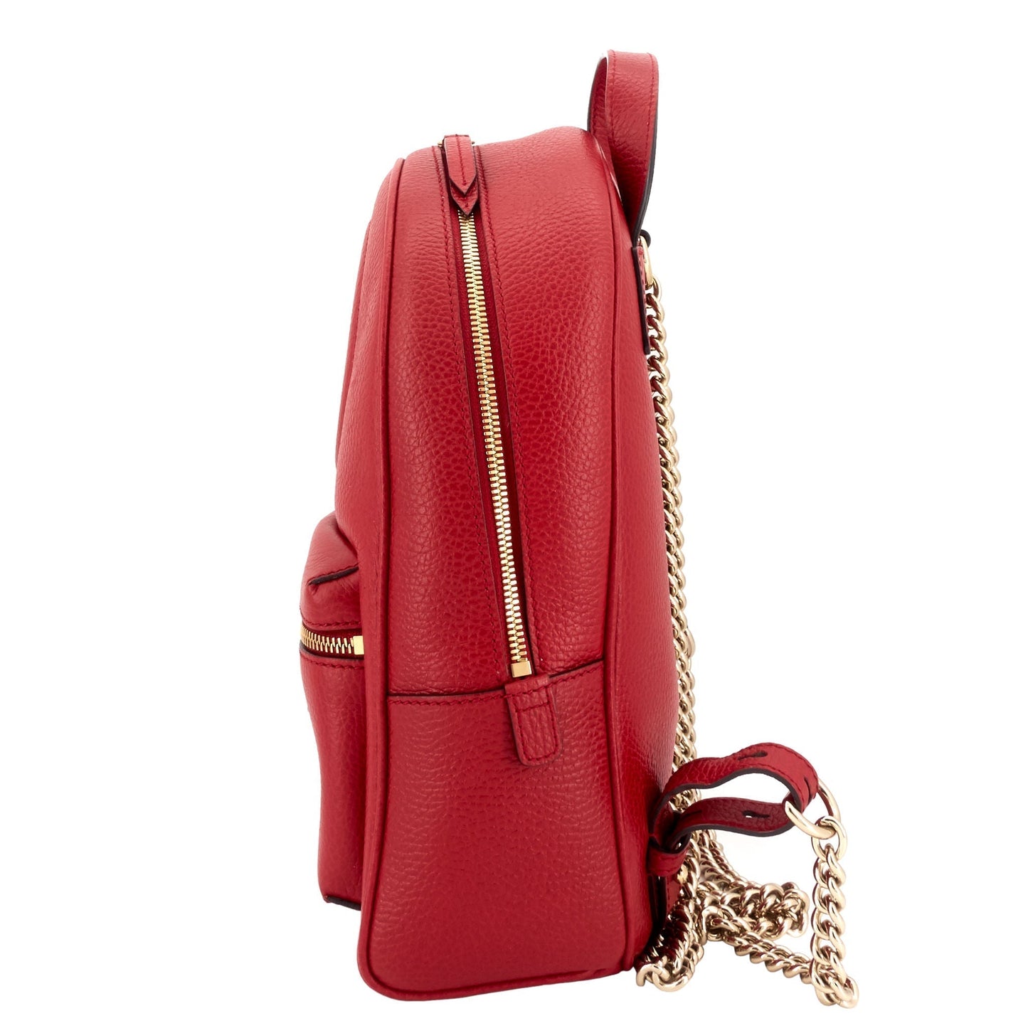 Gucci Soho Calfskin Backpack Bag Leather Chain