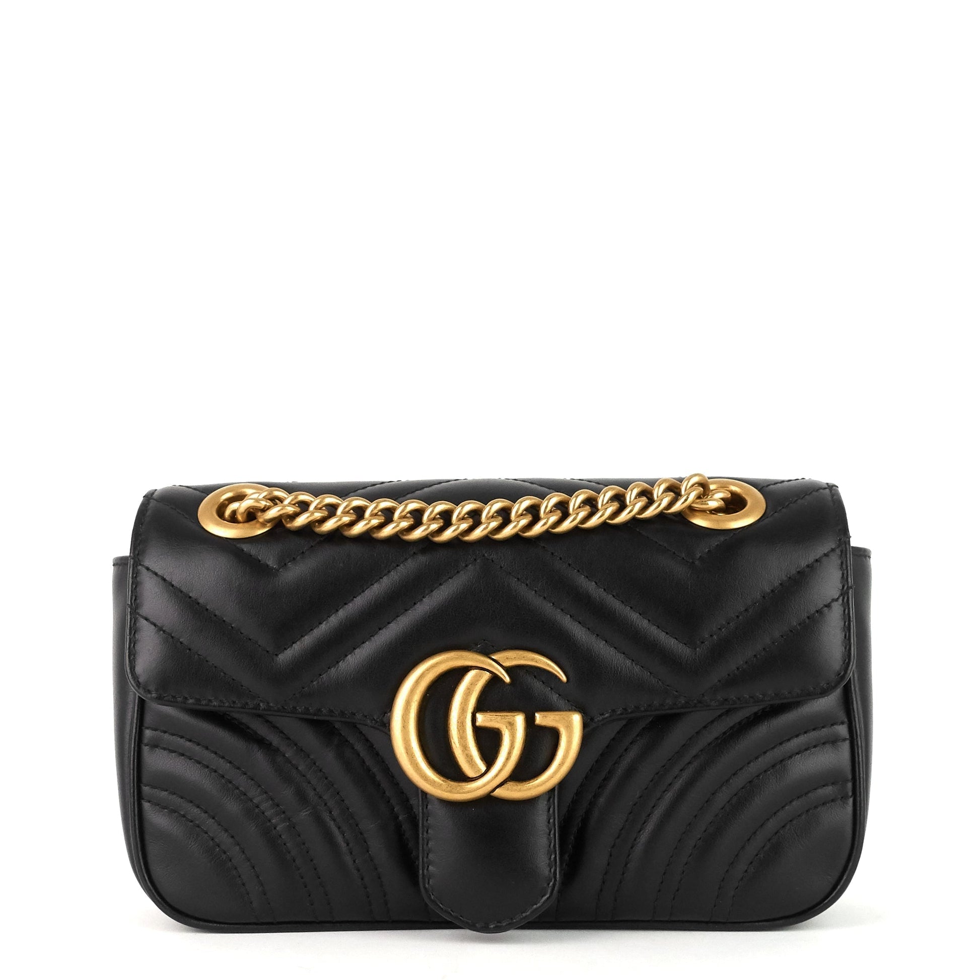 Gucci Marmont Chevron Bag Leather Mini Shoulder Bag
