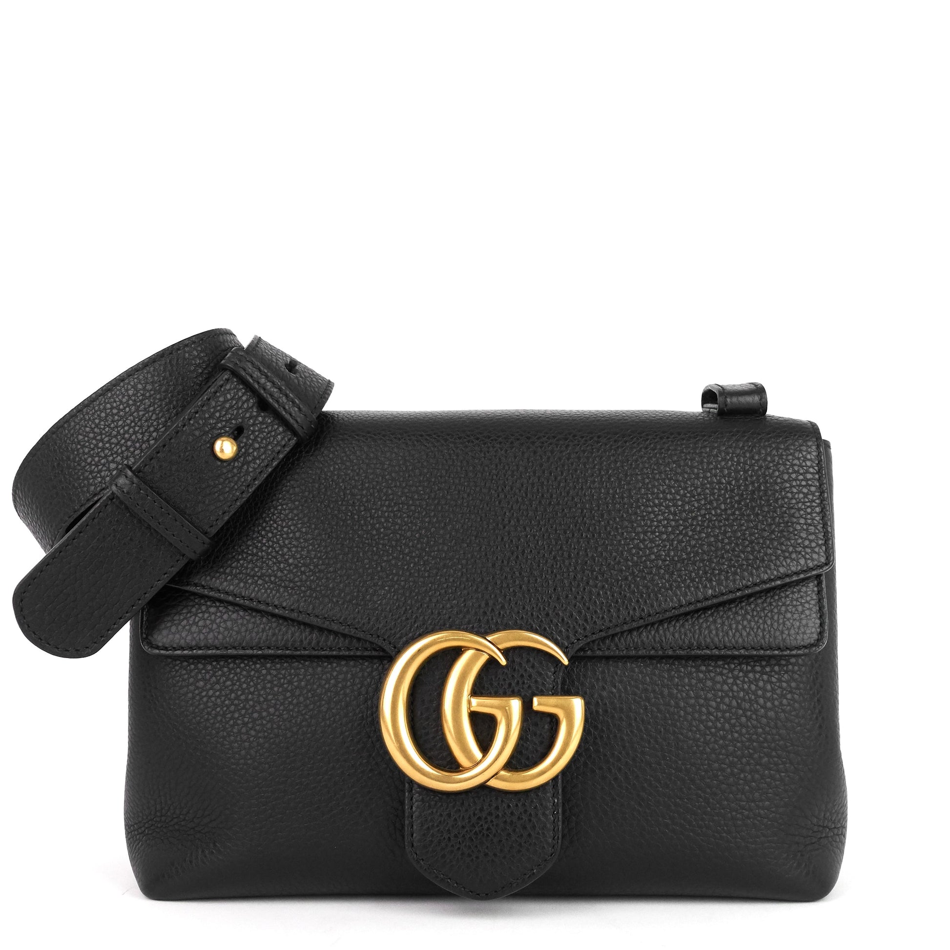 Gucci Marmont Pebbled Calfskin Shoulder Bag