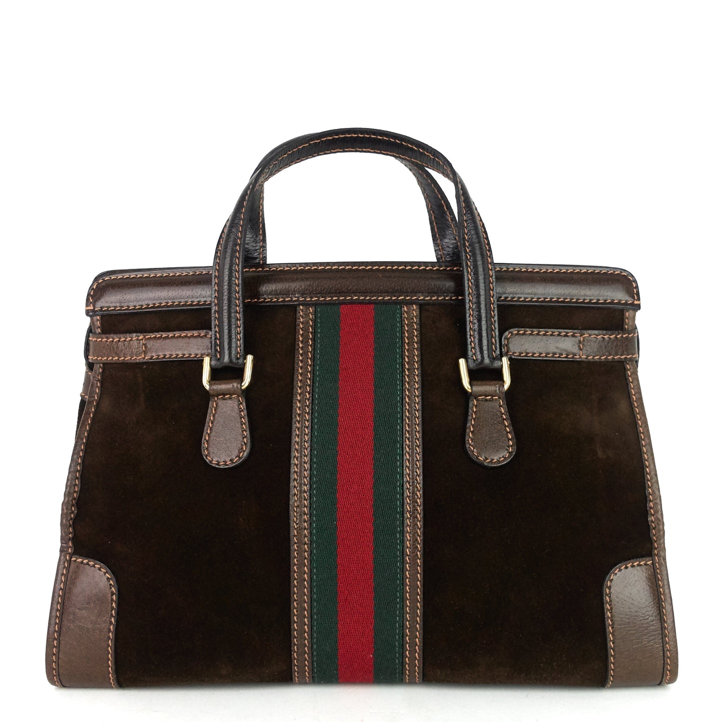 Gucci Web Stripe Tote Bag Suede