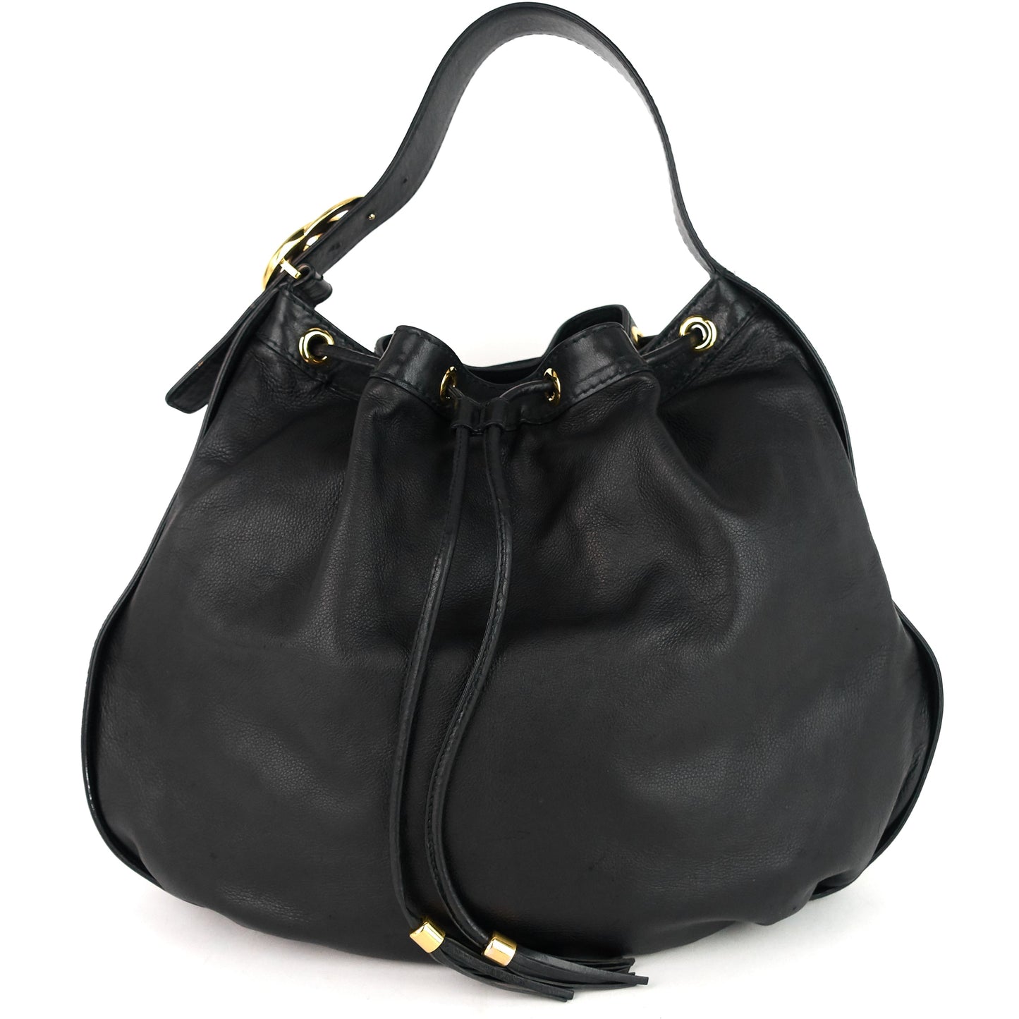 Gucci Drawstring Soft Tote Bag Leather Jewelry
