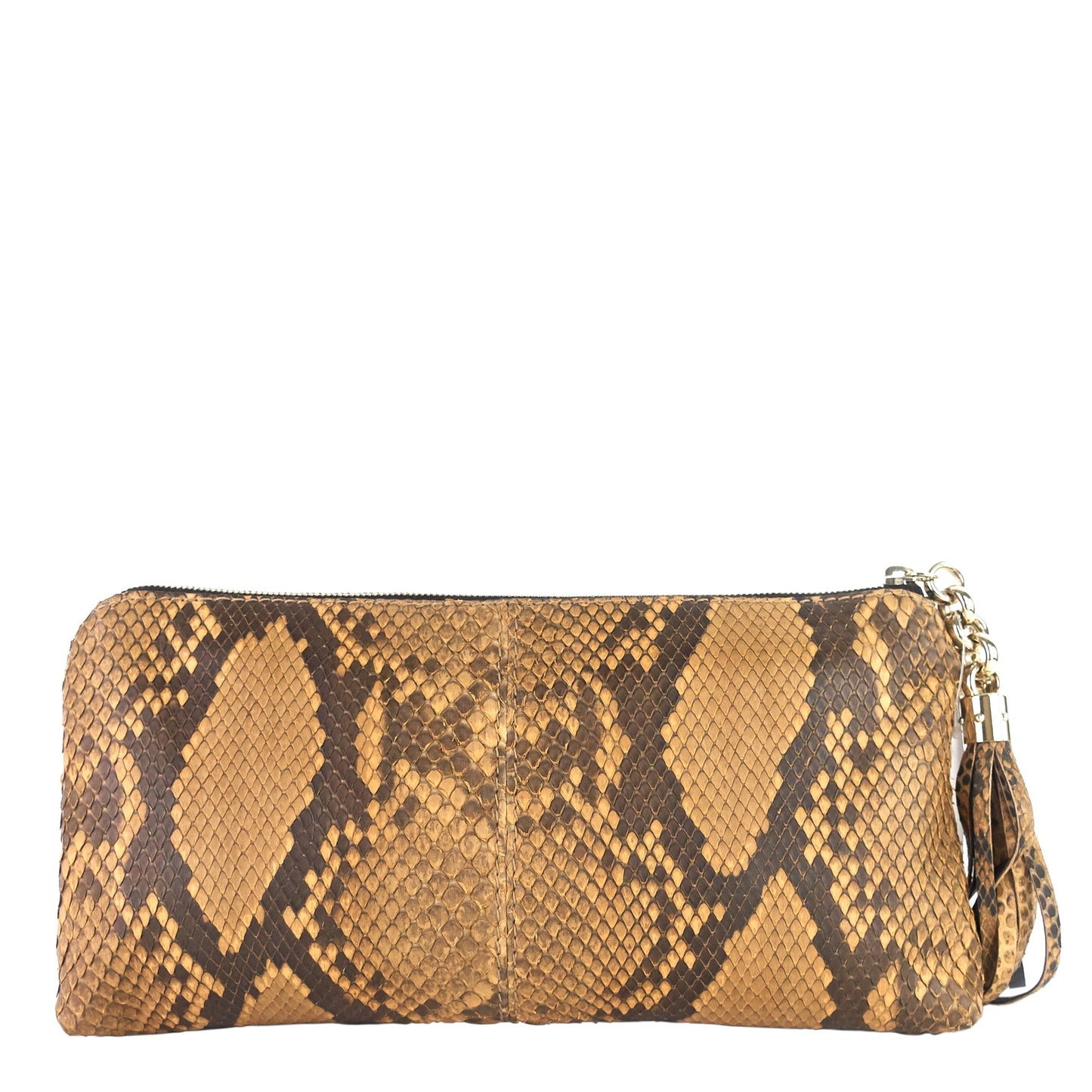Gucci Zipped Python Clutch Bag Leather