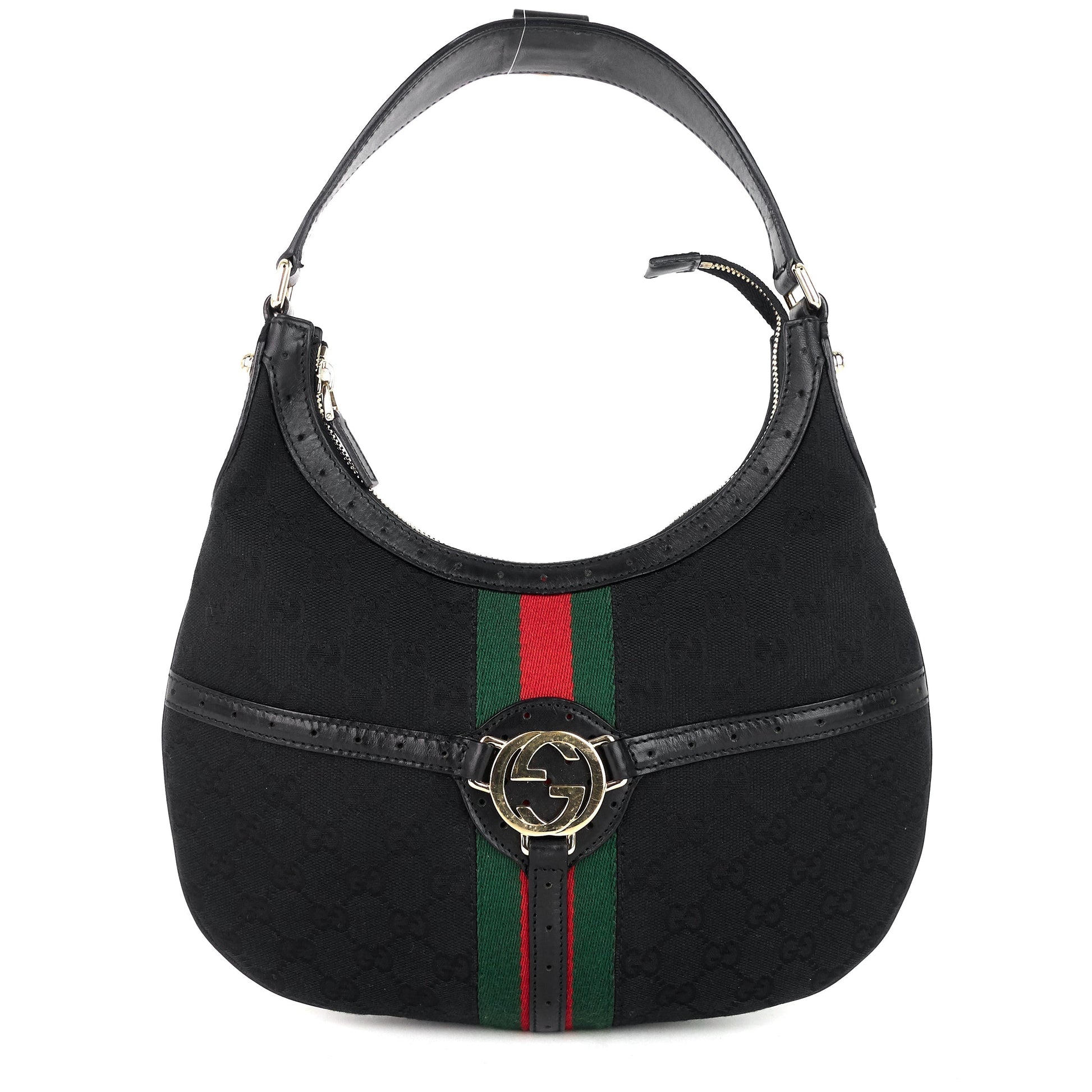Gucci Web Reins Hobo Bag Canvas Travel Bag