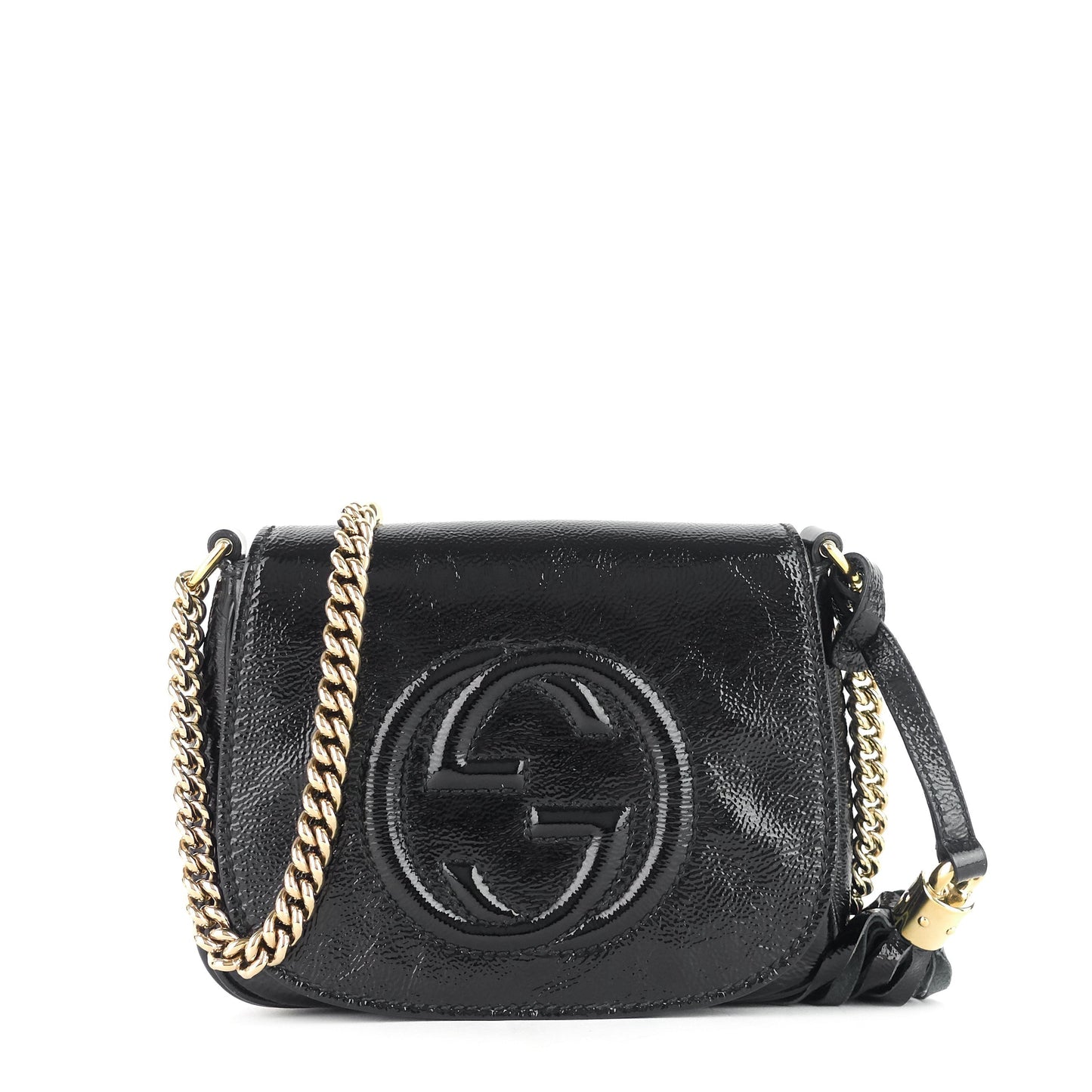 Gucci Soho Patent Crossbody Bag Leather Chain