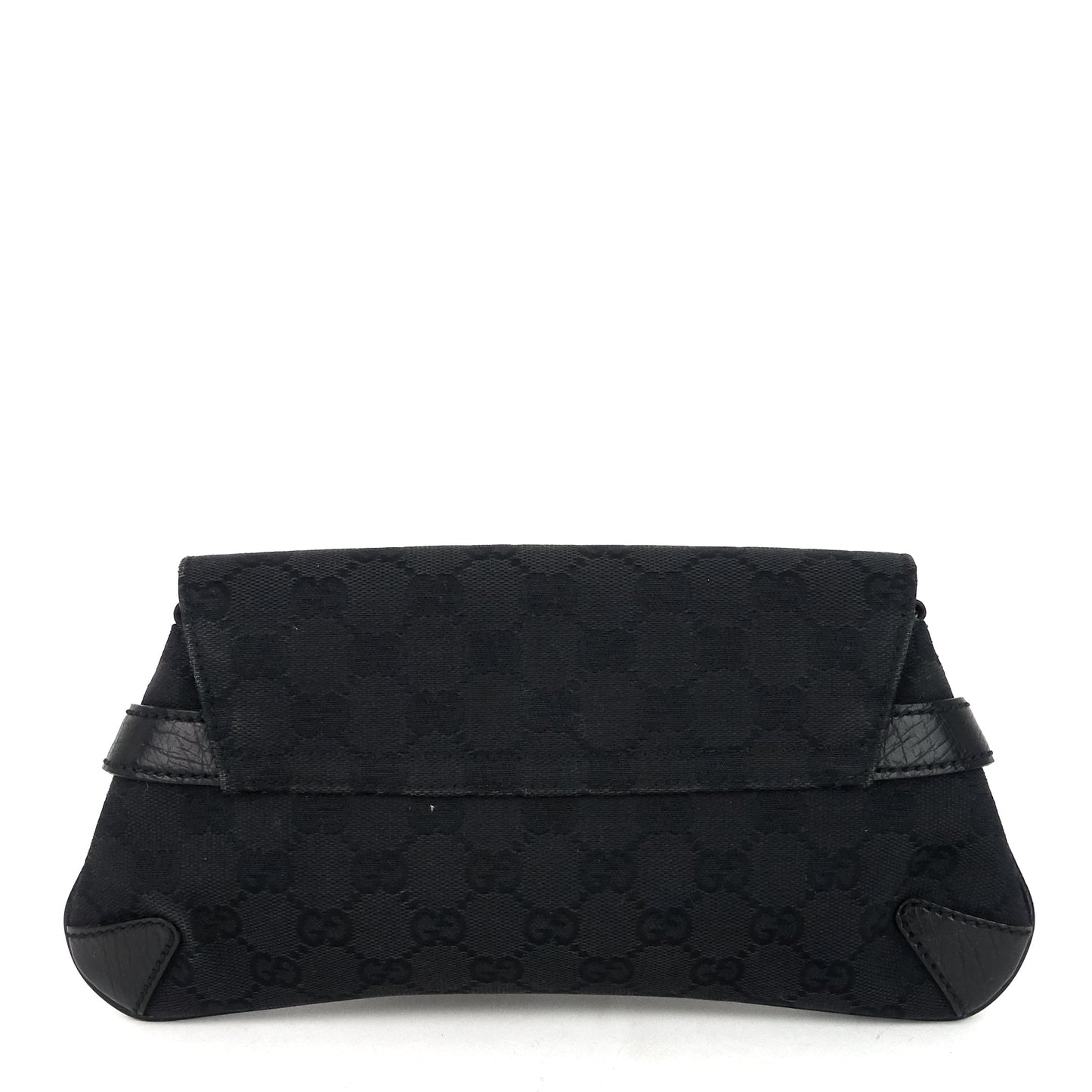 Gucci Horsebit Clutch Bag Canvas Chain