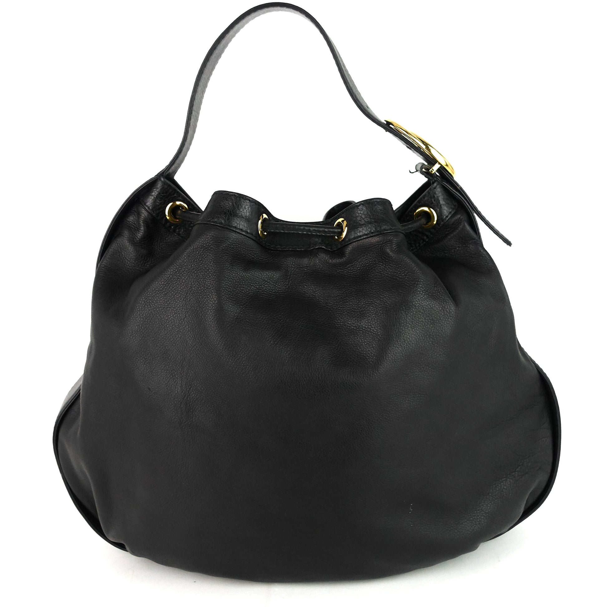 Gucci Drawstring Soft Tote Bag Leather Jewelry