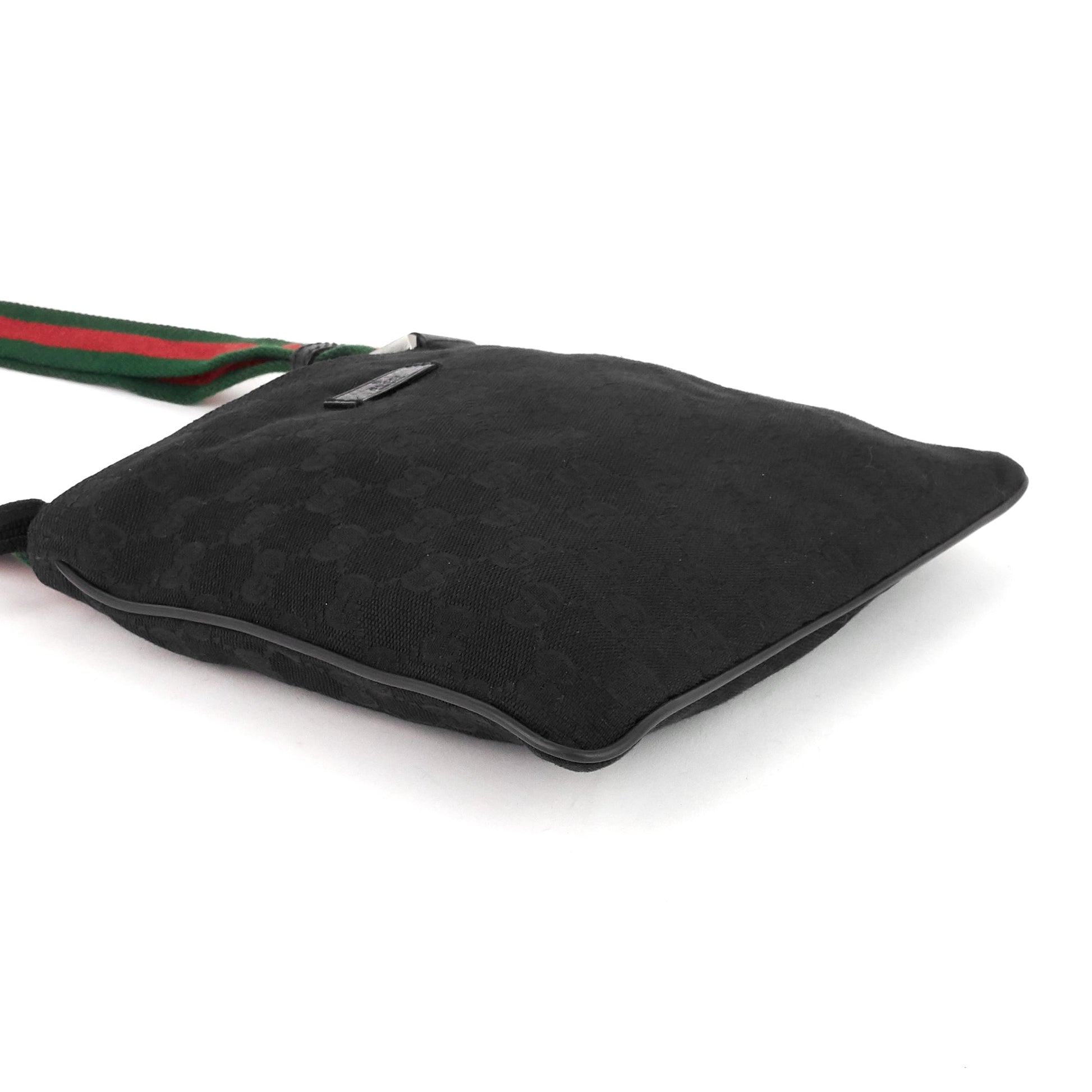 Gucci Web Strap Messenger Bag Canvas Small Crossbody Bag