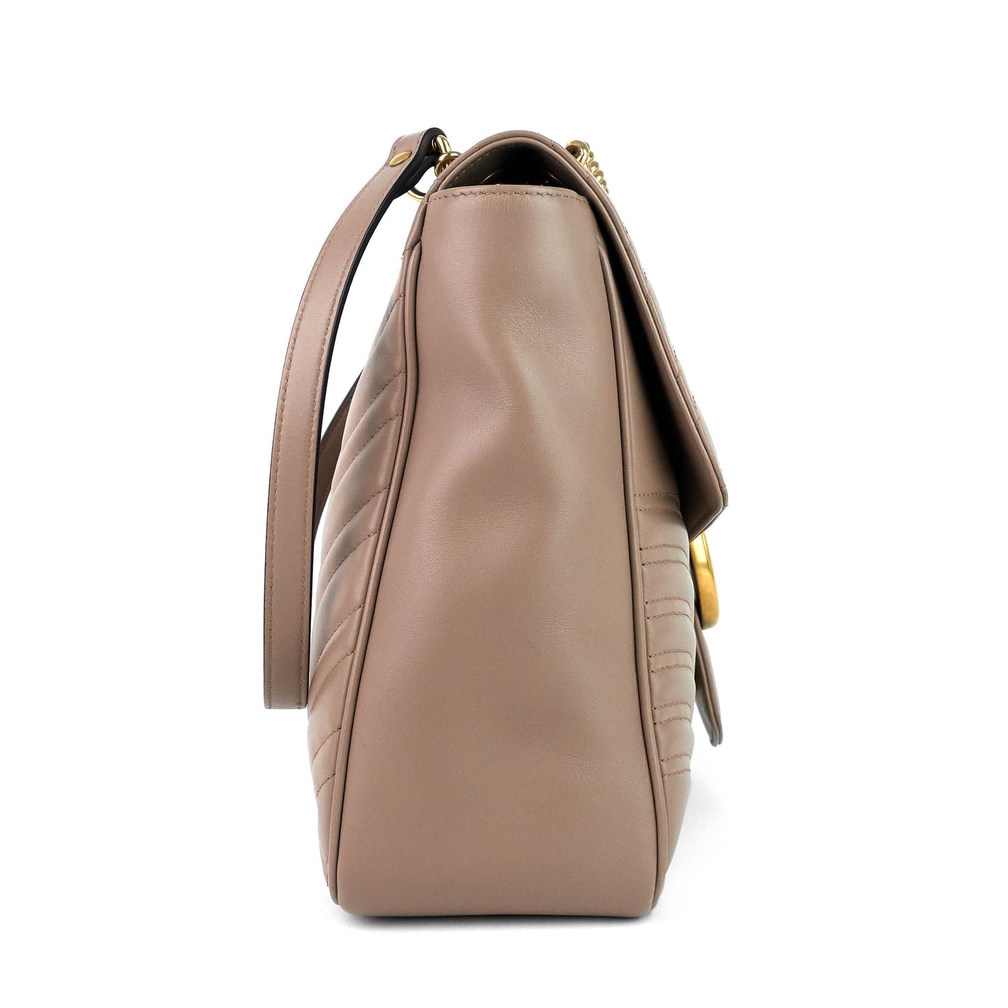 Gucci Marmont Chevron Bag Leather Large Shoulder Bag