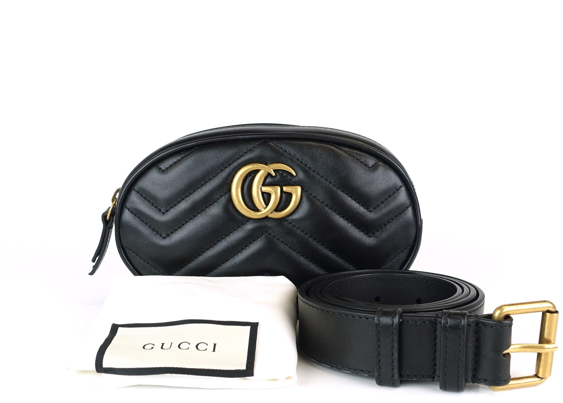 Gucci Marmont Matalasse Chevron Belt Bag Leather Accessory