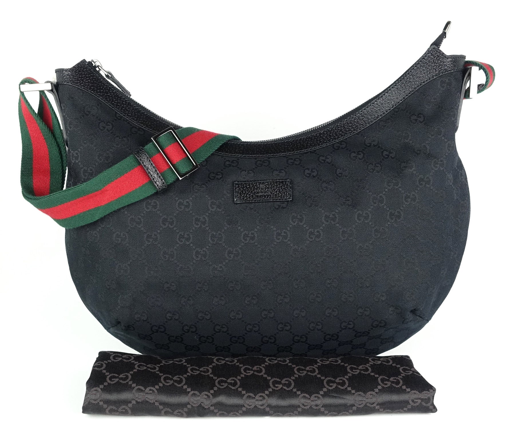 Gucci Web Strap Messenger Bag Canvas Monogram Travel Bag