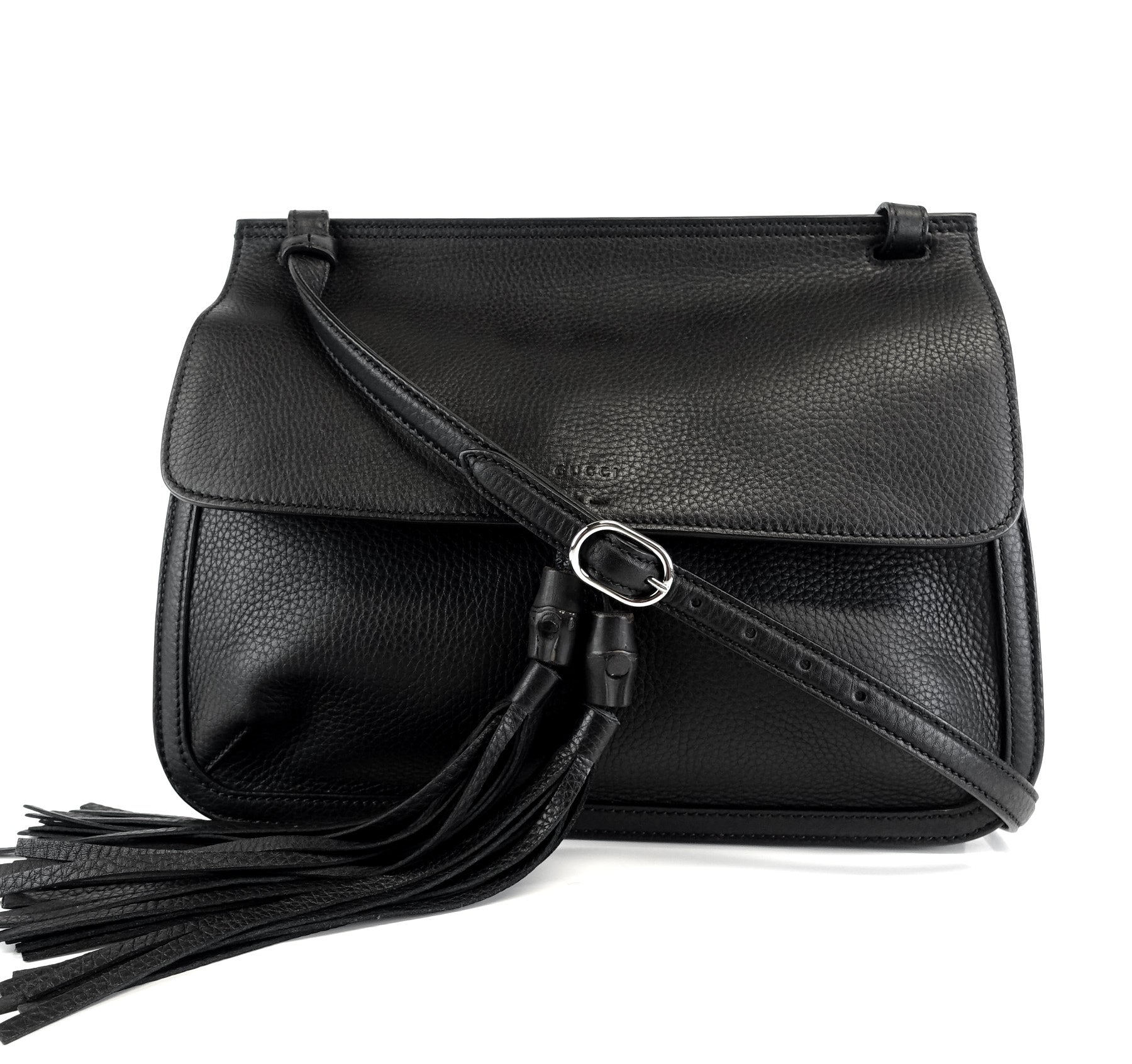 Gucci Bamboo Daily Calf Bag Leather Flap Shoulder Bag