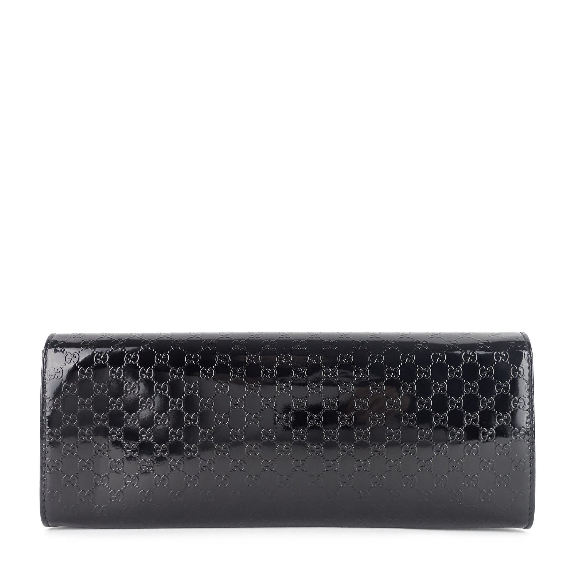 Gucci Micro ssima Patent Broadway Clutch Bag Leather