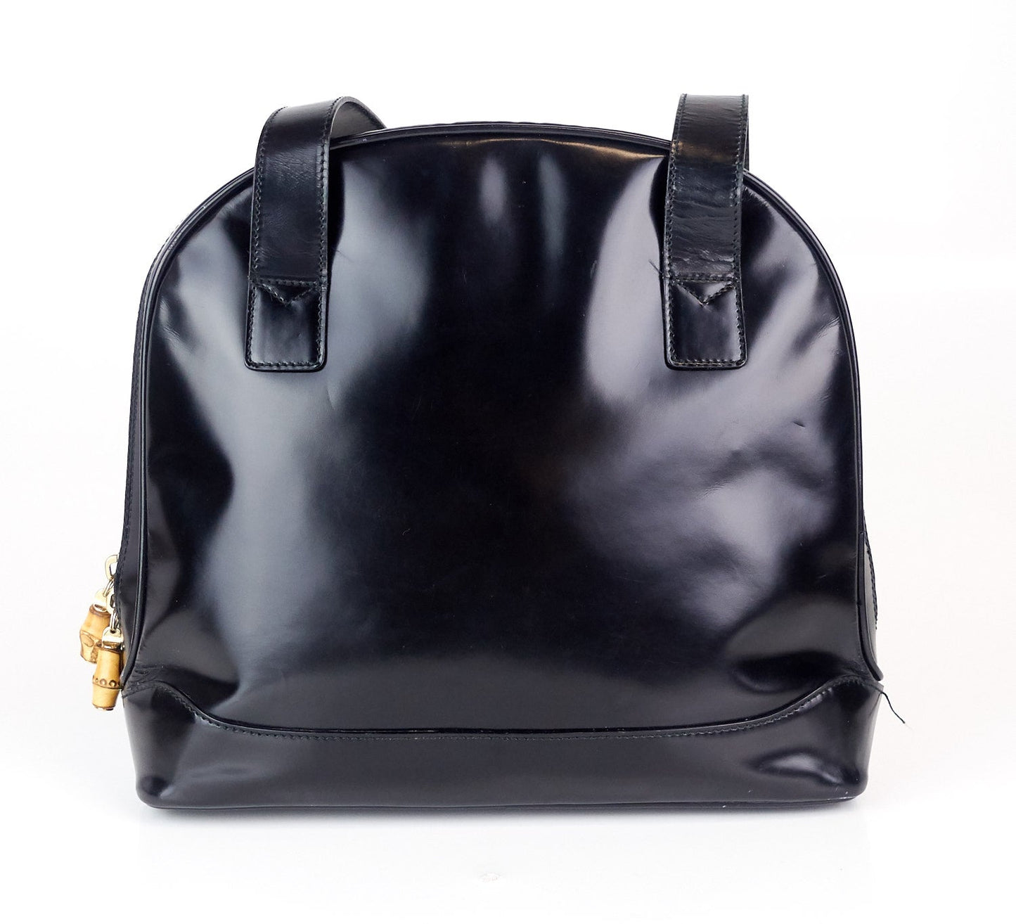 Gucci Patent Front Pocket Tote Bag Leather Flap