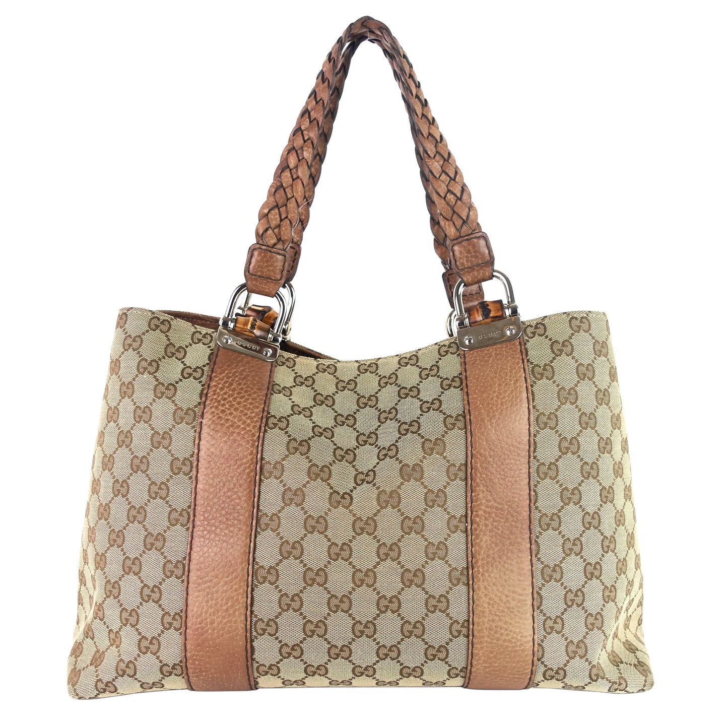 Gucci Libeccio Bamboo Bar Tote Bag Canvas Medium