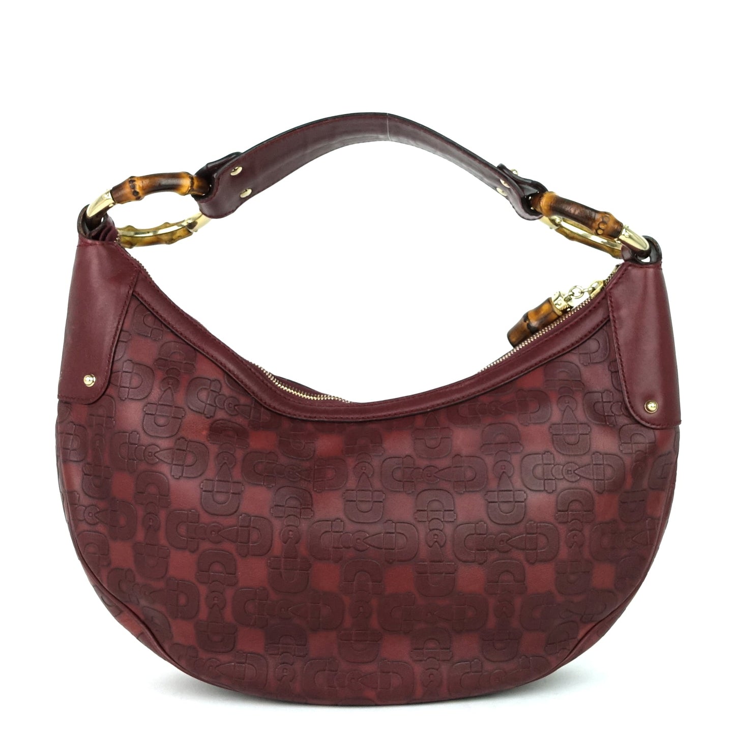 Gucci Bamboo Ring Embossed Bag Leather Jewelry