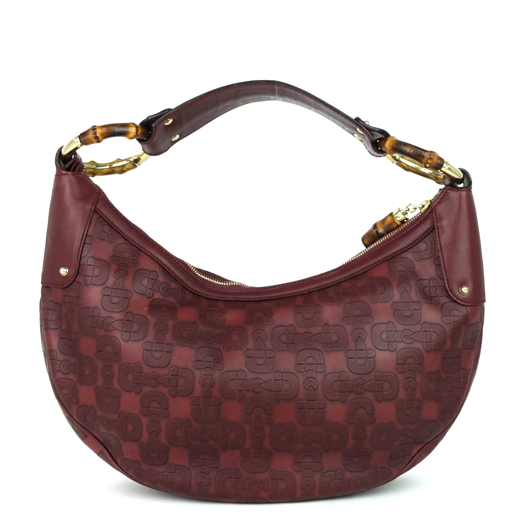 Gucci Bamboo Ring Embossed Bag Leather Jewelry
