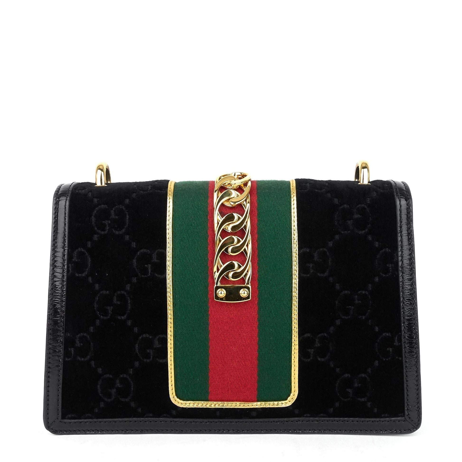 Gucci Sylvie Velvet Bag Monogram Small Shoulder Bag