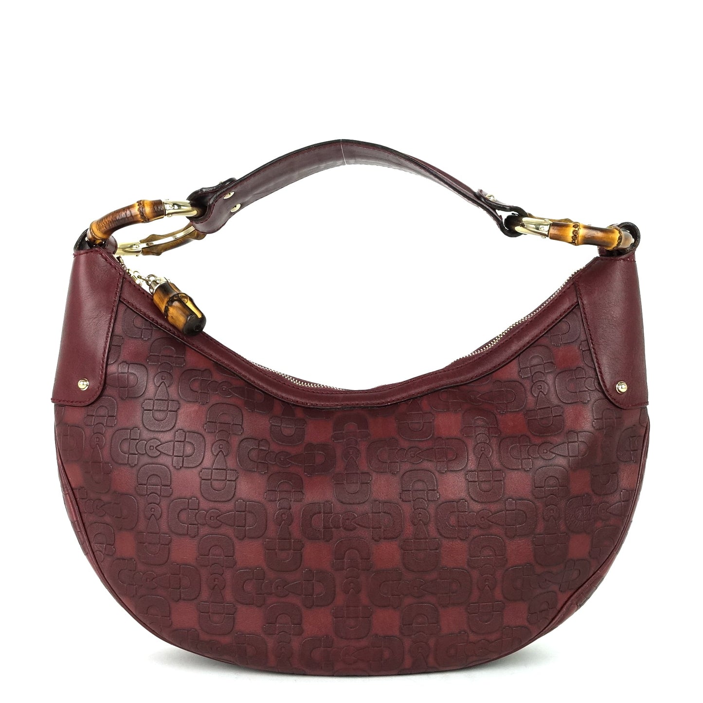 Gucci Bamboo Ring Embossed Bag Leather Jewelry