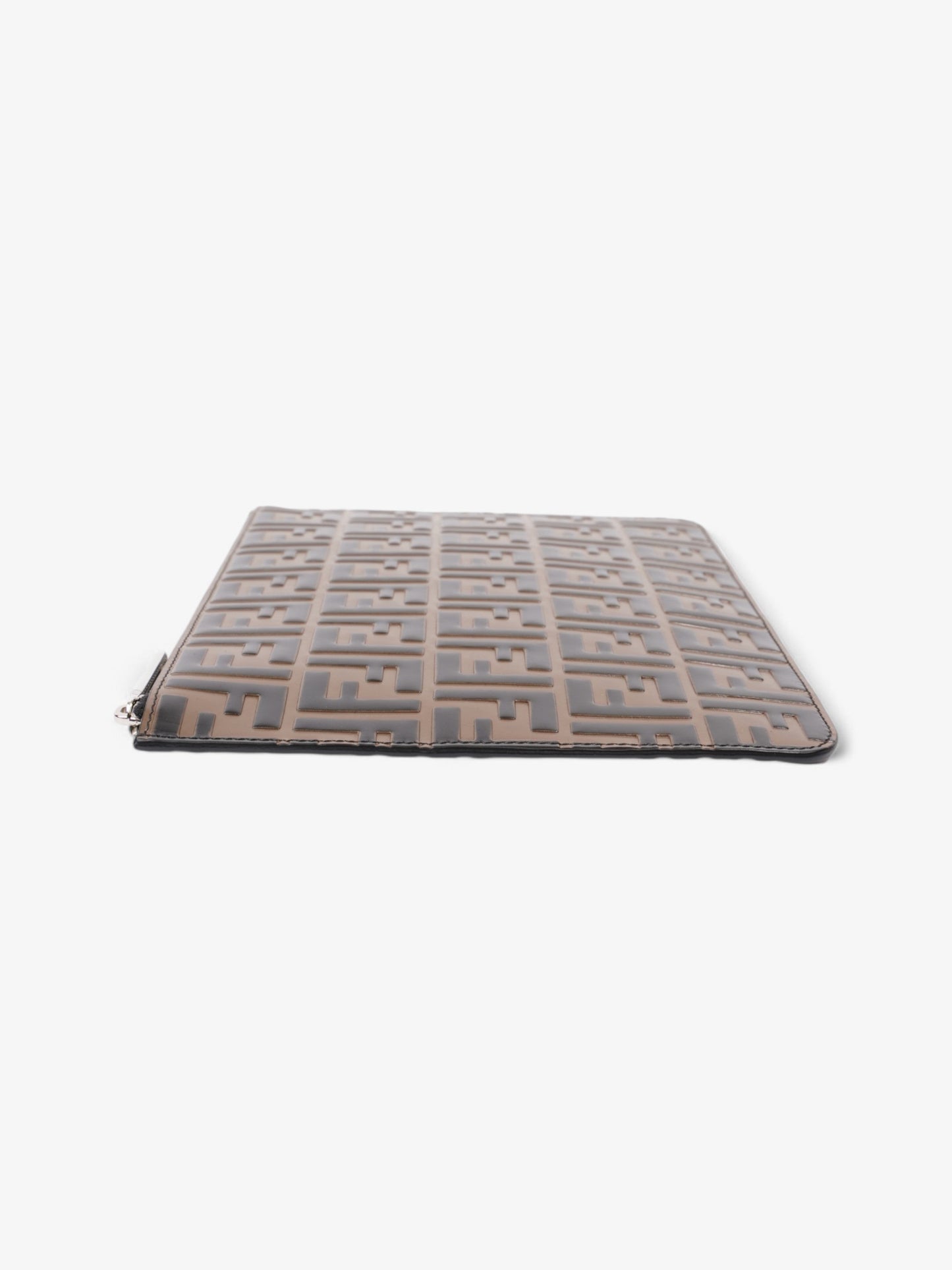 Fendi Clutch Bag Leather Monogram Brown