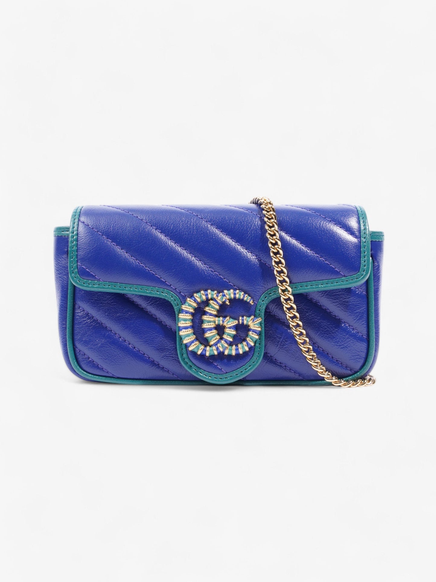 Gucci Marmont Green Super Mini Crossbody Bag Leather Matelasse