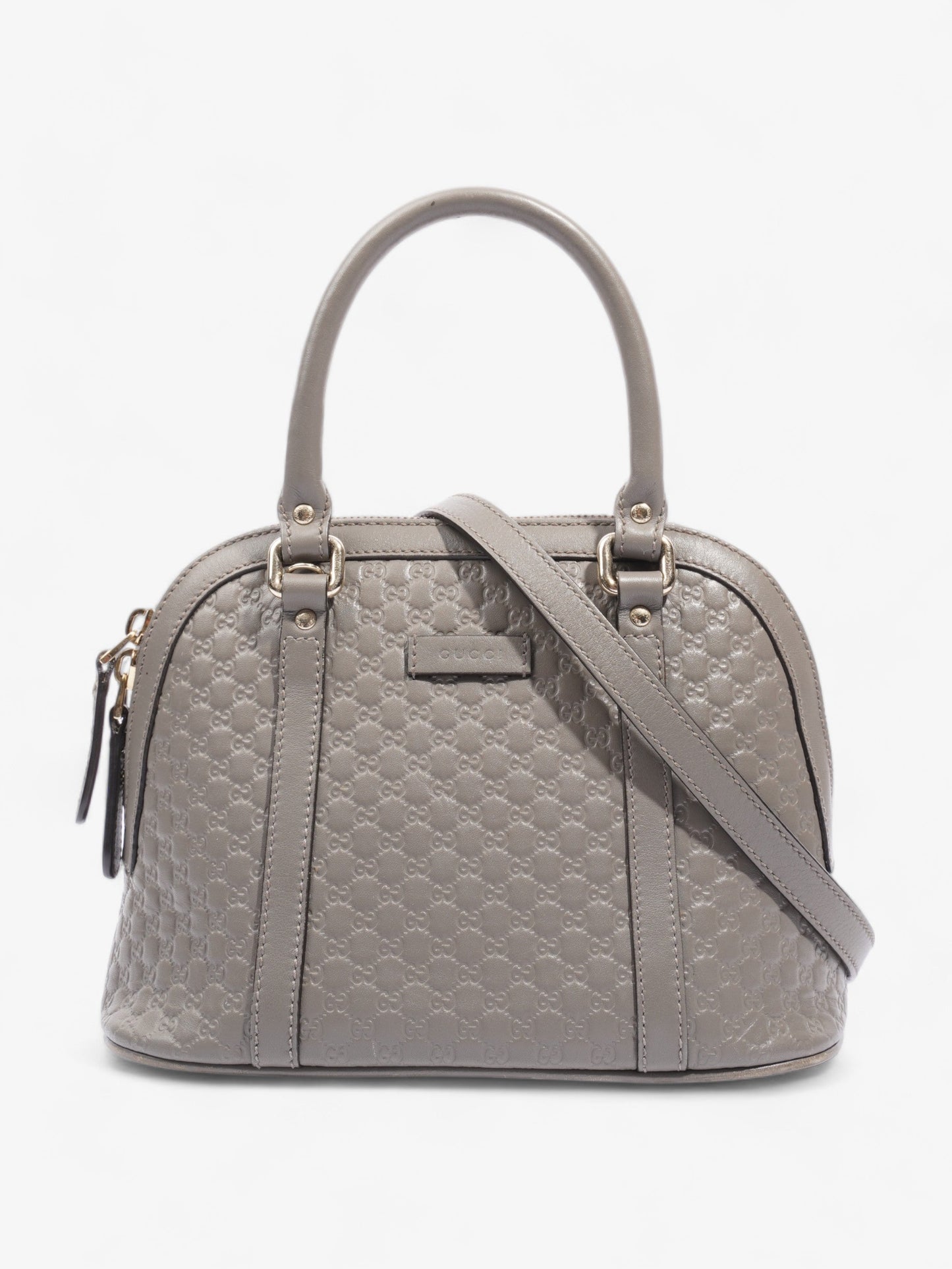 Gucci Microssima Dome Bag Grey Leather Mini Travel Bag