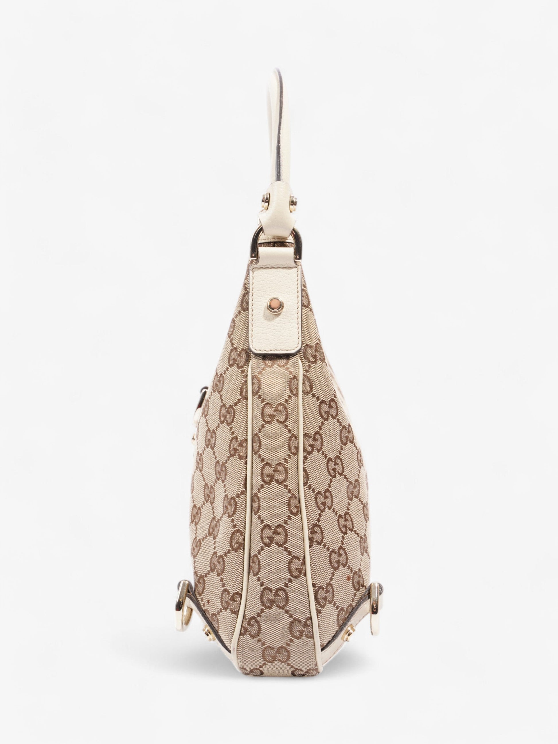 Gucci Abbey Ring Supreme Shoulder Bag Canvas Cream Jewelry