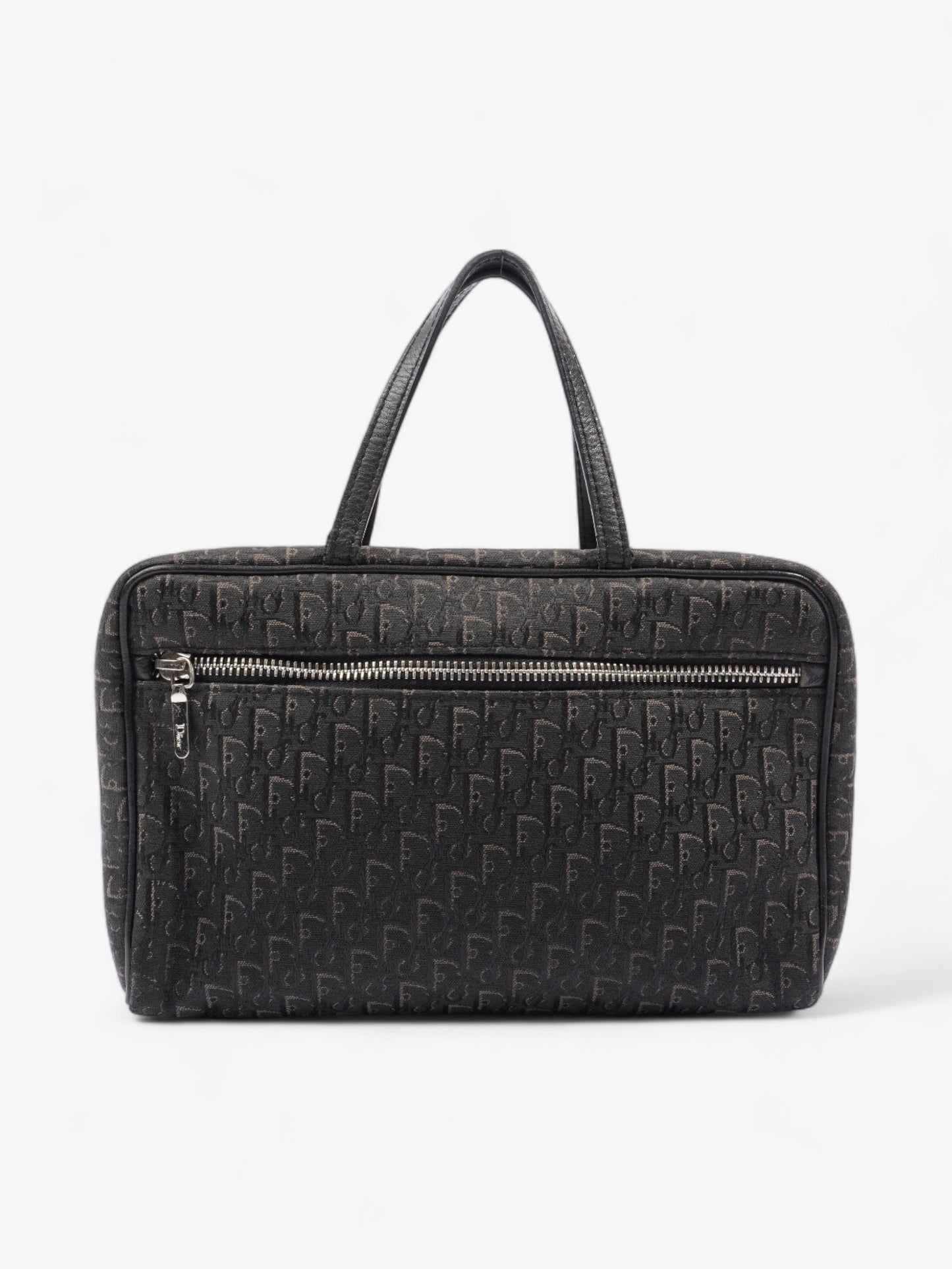 Dior Christian Trotter Handbag Oblique Canvas Black Travel Bag