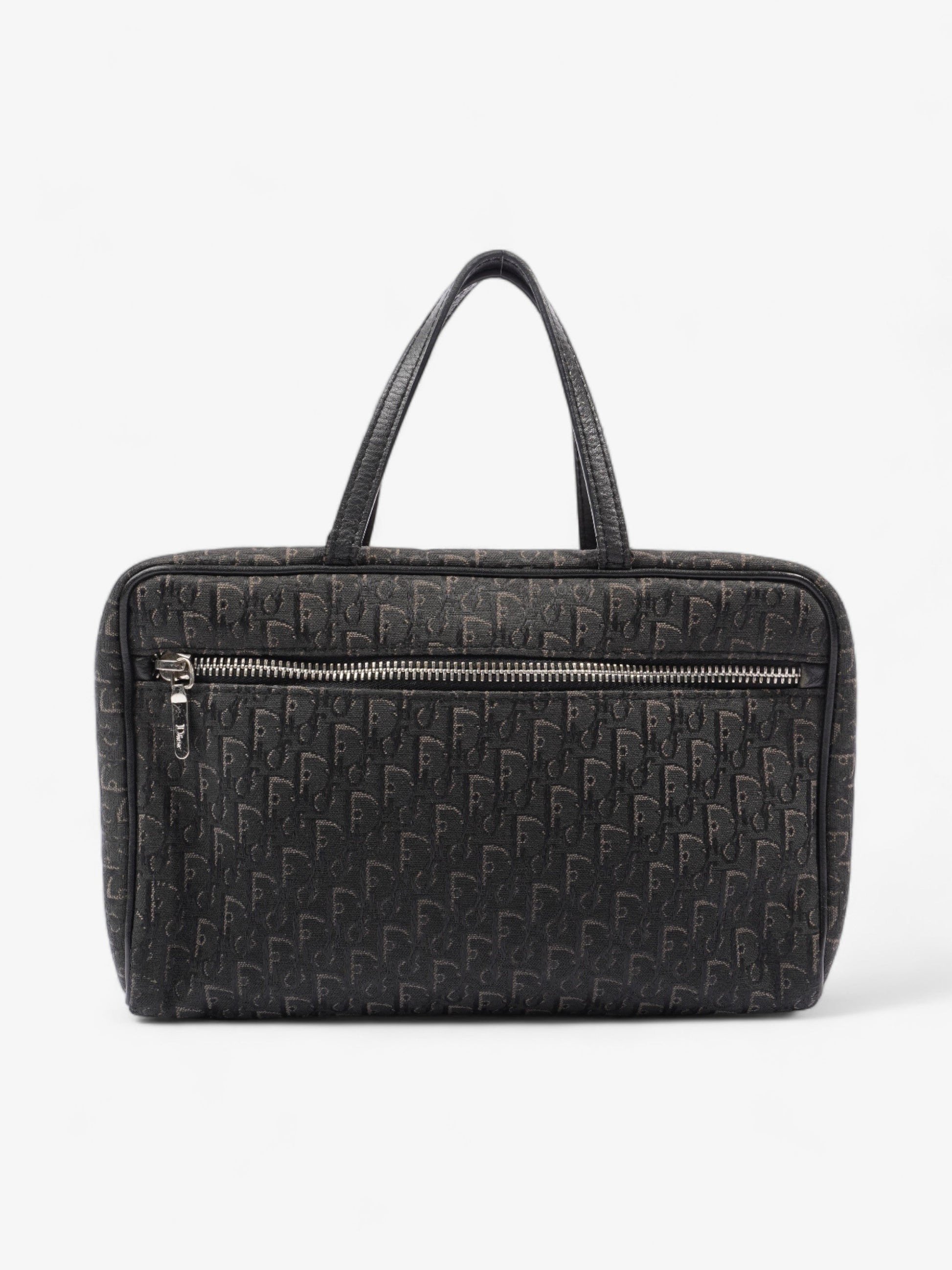 Dior Christian Trotter Handbag Oblique Canvas Black Travel Bag