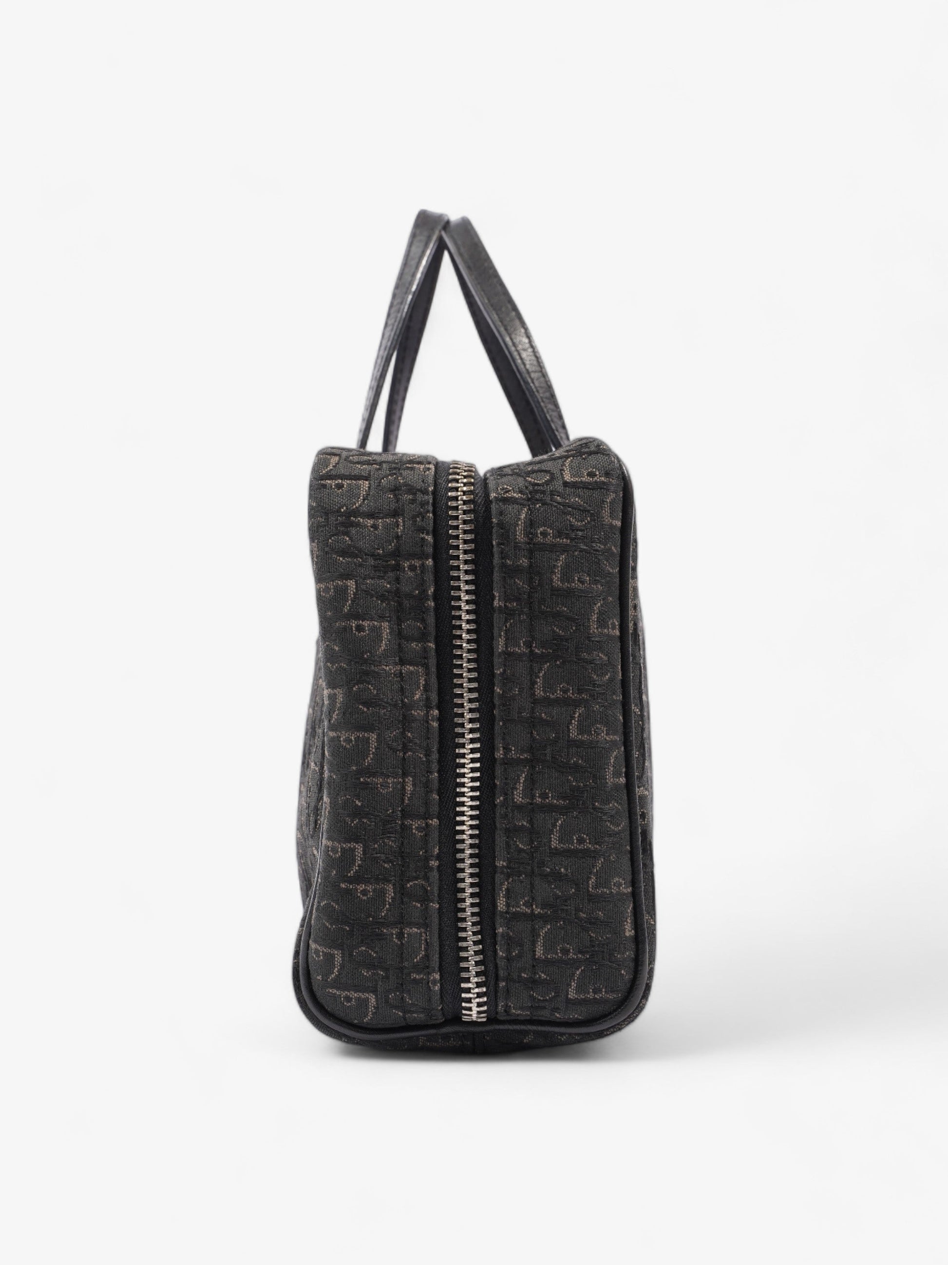 Dior Christian Trotter Handbag Oblique Canvas Black Travel Bag