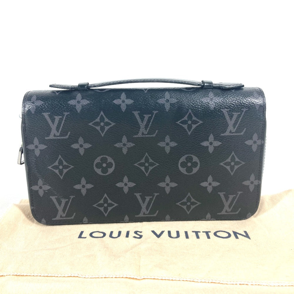 Louis Vuitton Long Purse M61698 Eclipse Monogram Canvas Black Wallet Case Ot 25