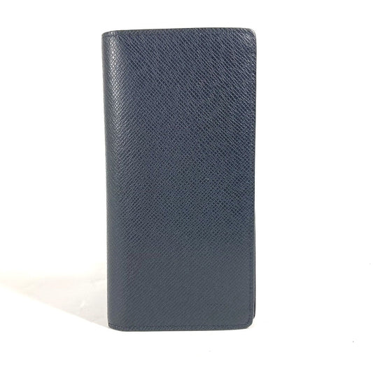 Louis Vuitton Long Purse M30502 Taiga Leather Blue Wallet Case