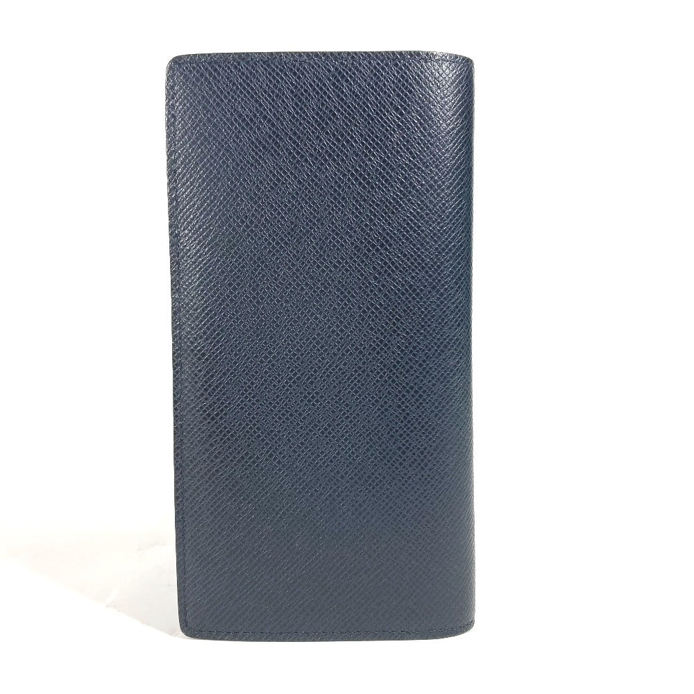 Louis Vuitton Long Purse M30502 Taiga Leather Blue Wallet Case