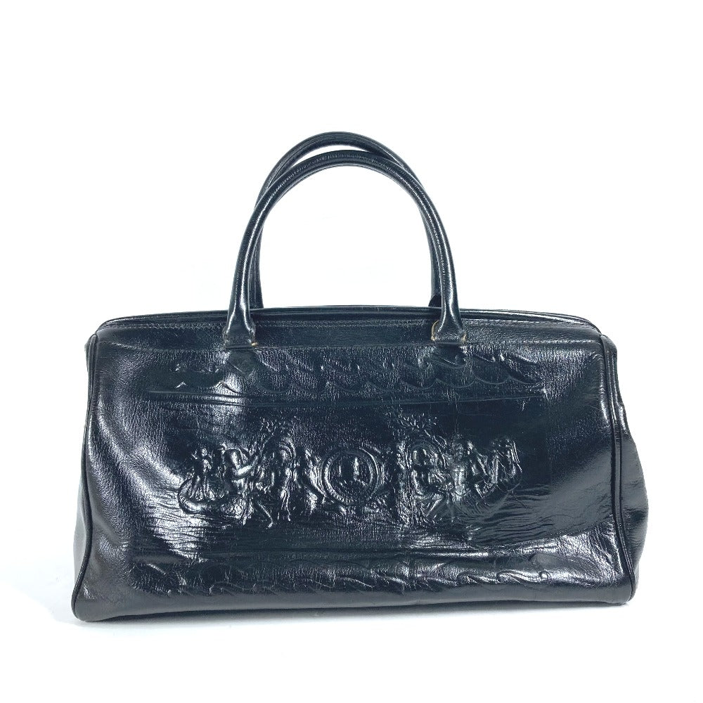 Fendi Handbag Doctor Bag Leather Black Logo Travel Bag