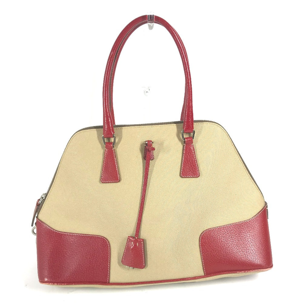 Shoulder Bag By Color Triangle Logo Plate Leather Canvas